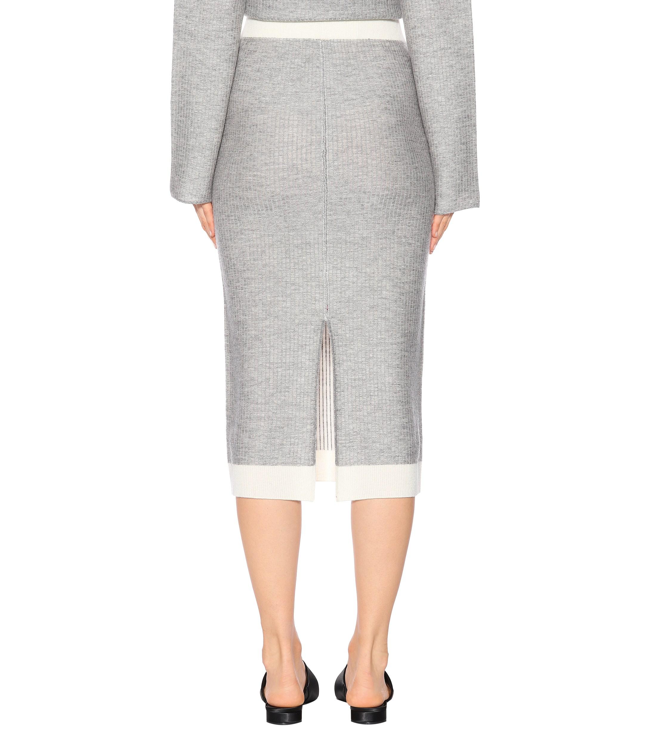ATM Wool Skirt in Grey (Gray) - Lyst
