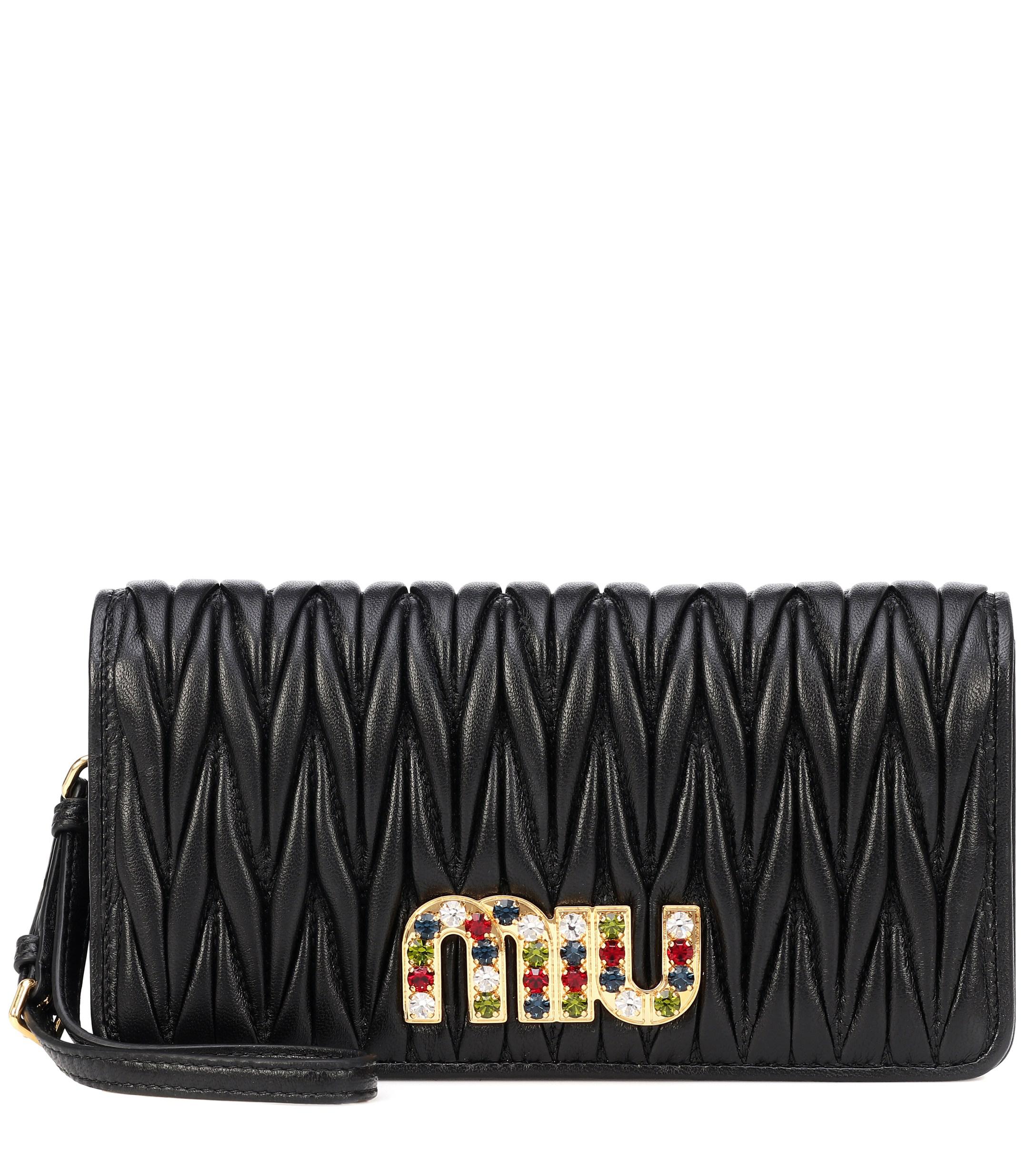Miu Miu Matelassé Leather Clutch in Nero 1 (Black) Lyst