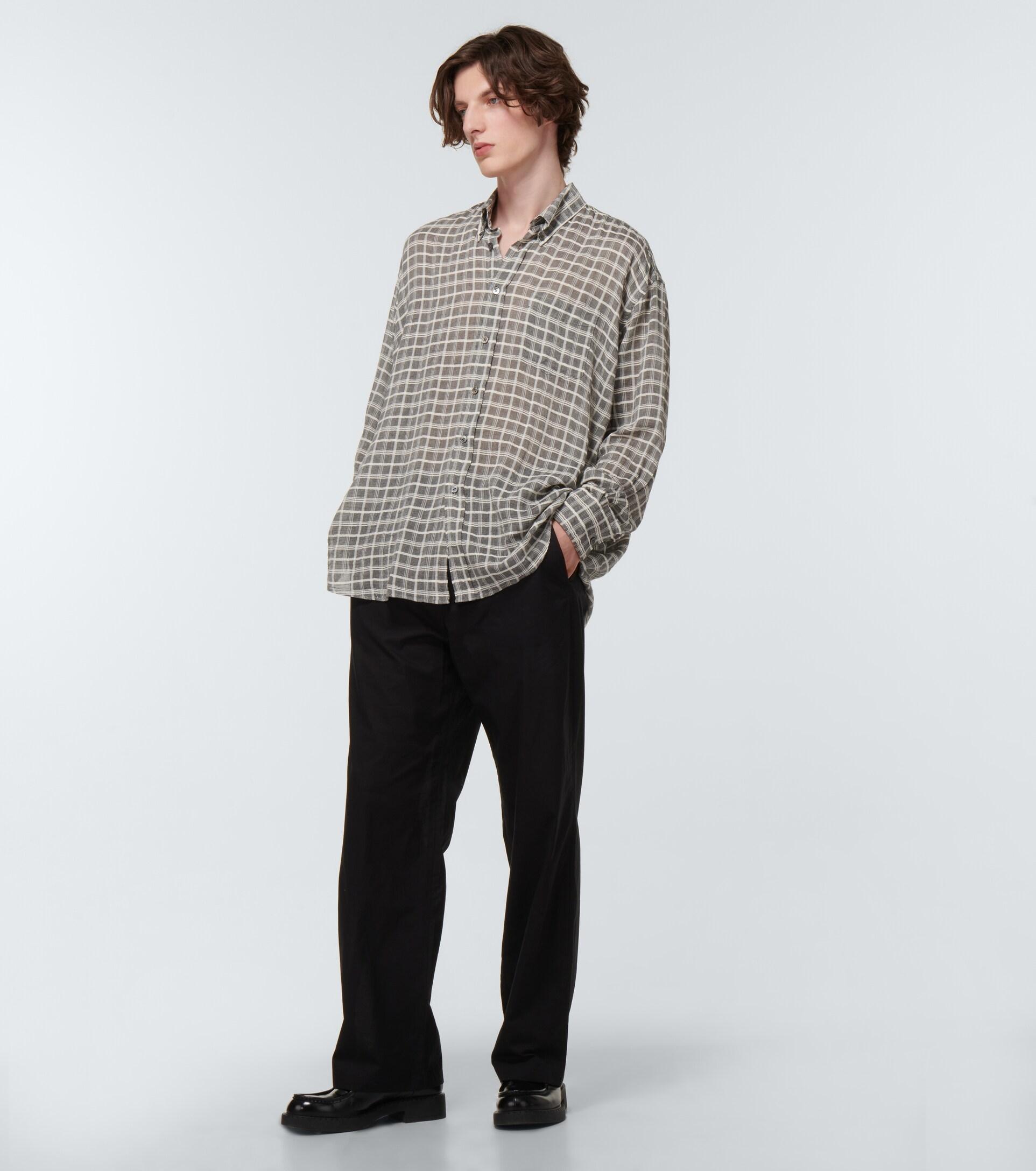 Our Legacy Borrowed Bd Checked Shirt in Gray for Men | Lyst