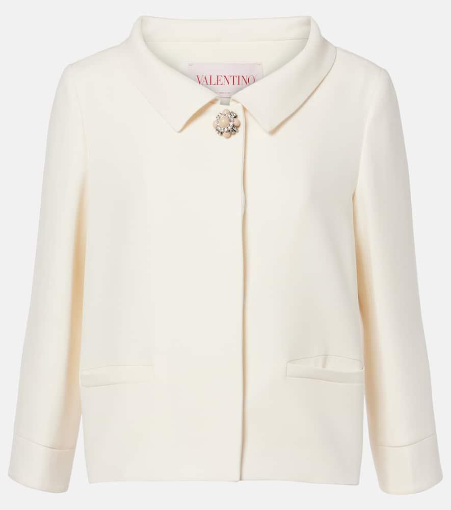 Valentino Crepe Couture Jacket in White Lyst UK