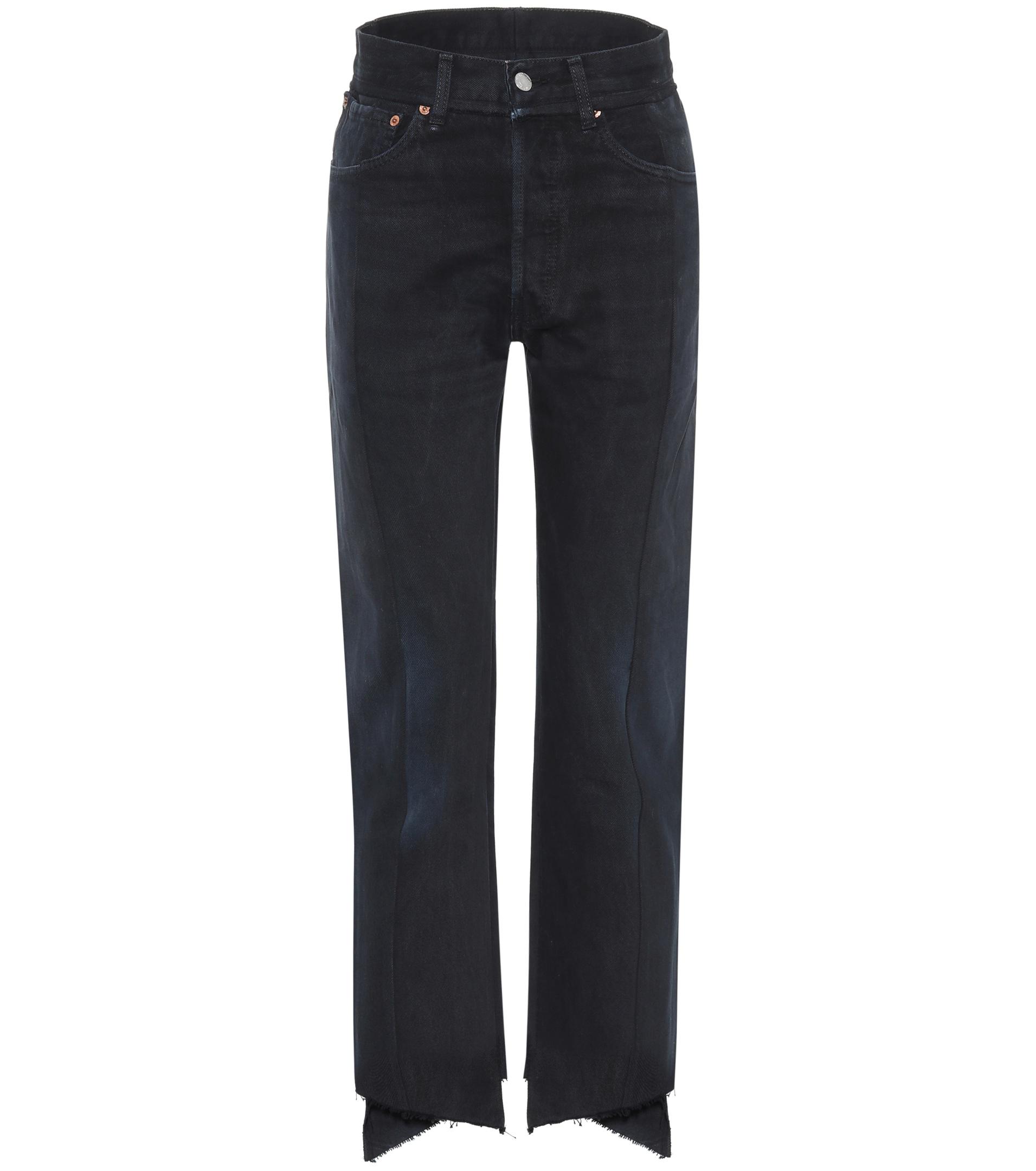 Vetements Denim High-waisted Deconstructed Jeans in Black - Lyst