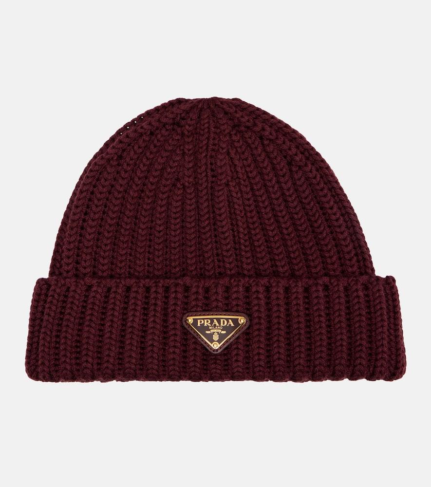 Prada Ribbed-Knit Wool And Cashmere Beanie in Red Lyst UK