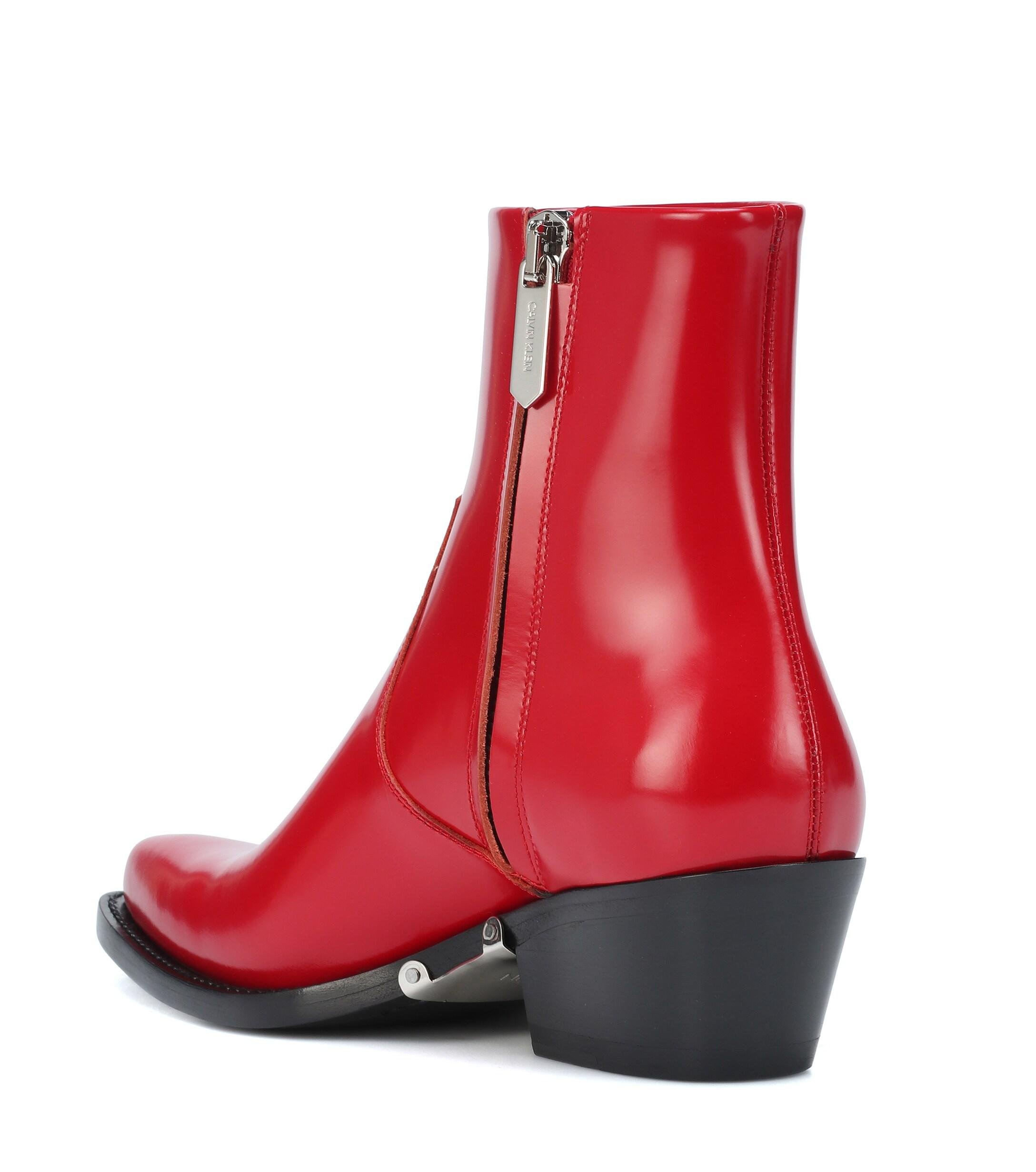 calvin klein red boots