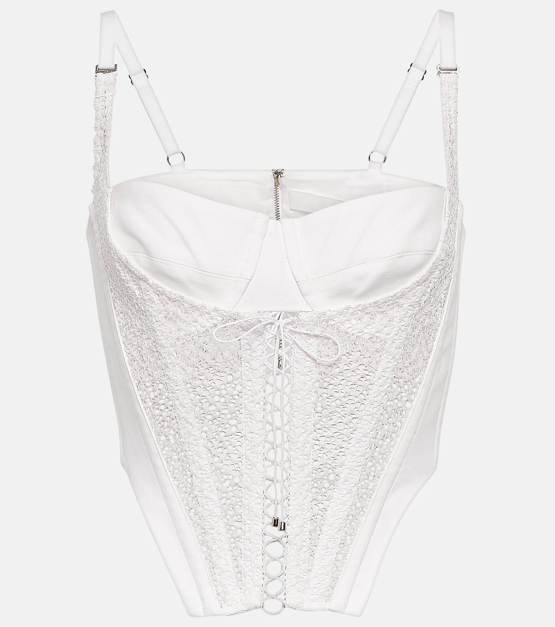 Dion Lee Lace-up Corset Top in White | Lyst