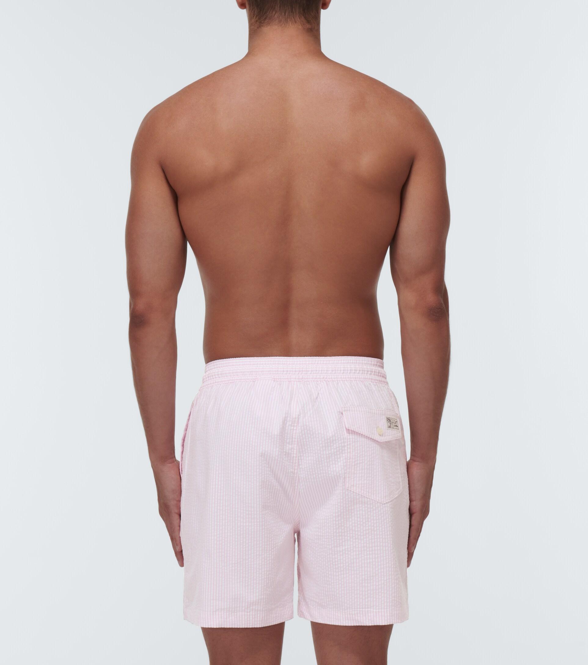 Polo Ralph Lauren Seersucker Swim Shorts in Pink for Men | Lyst