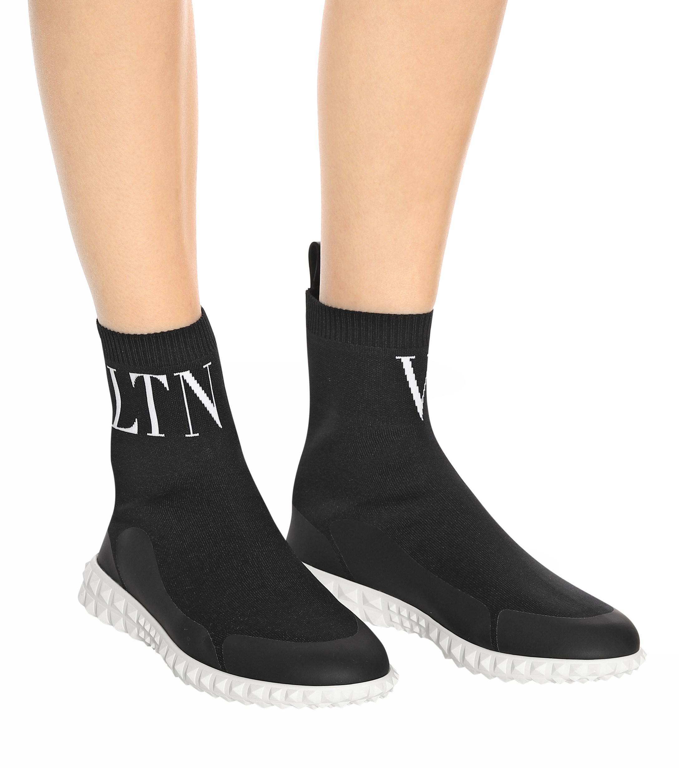 Valentino Synthetic Vltn Sock Trainers in Black White (Black) - Lyst