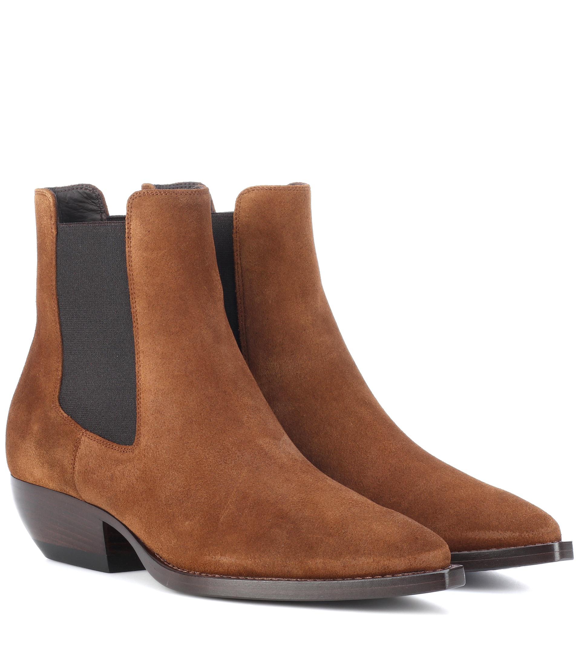 saint laurent theo suede chelsea boots