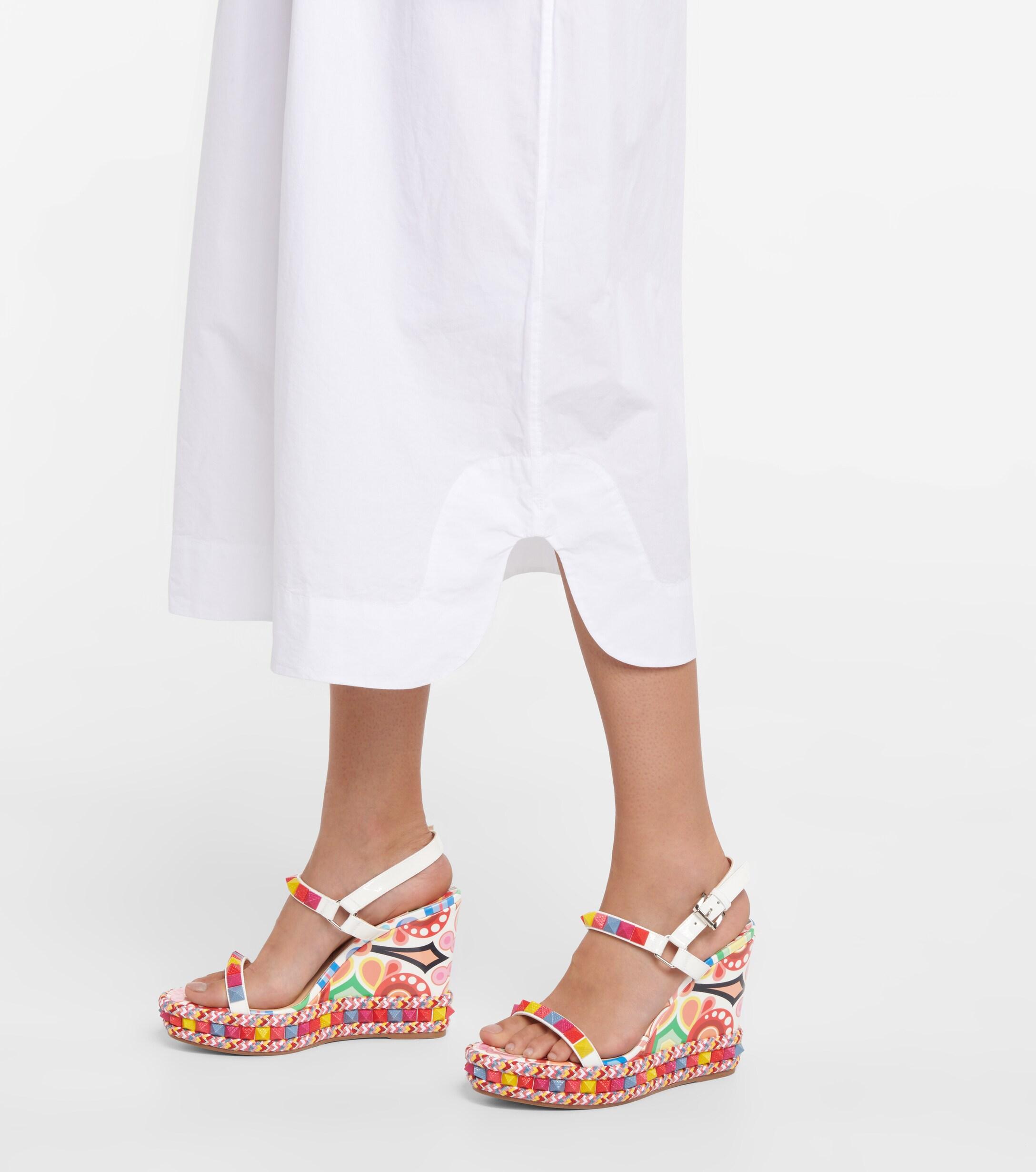 Christian Louboutin Pyraclou 110 Embellished Wedge Sandals | Lyst