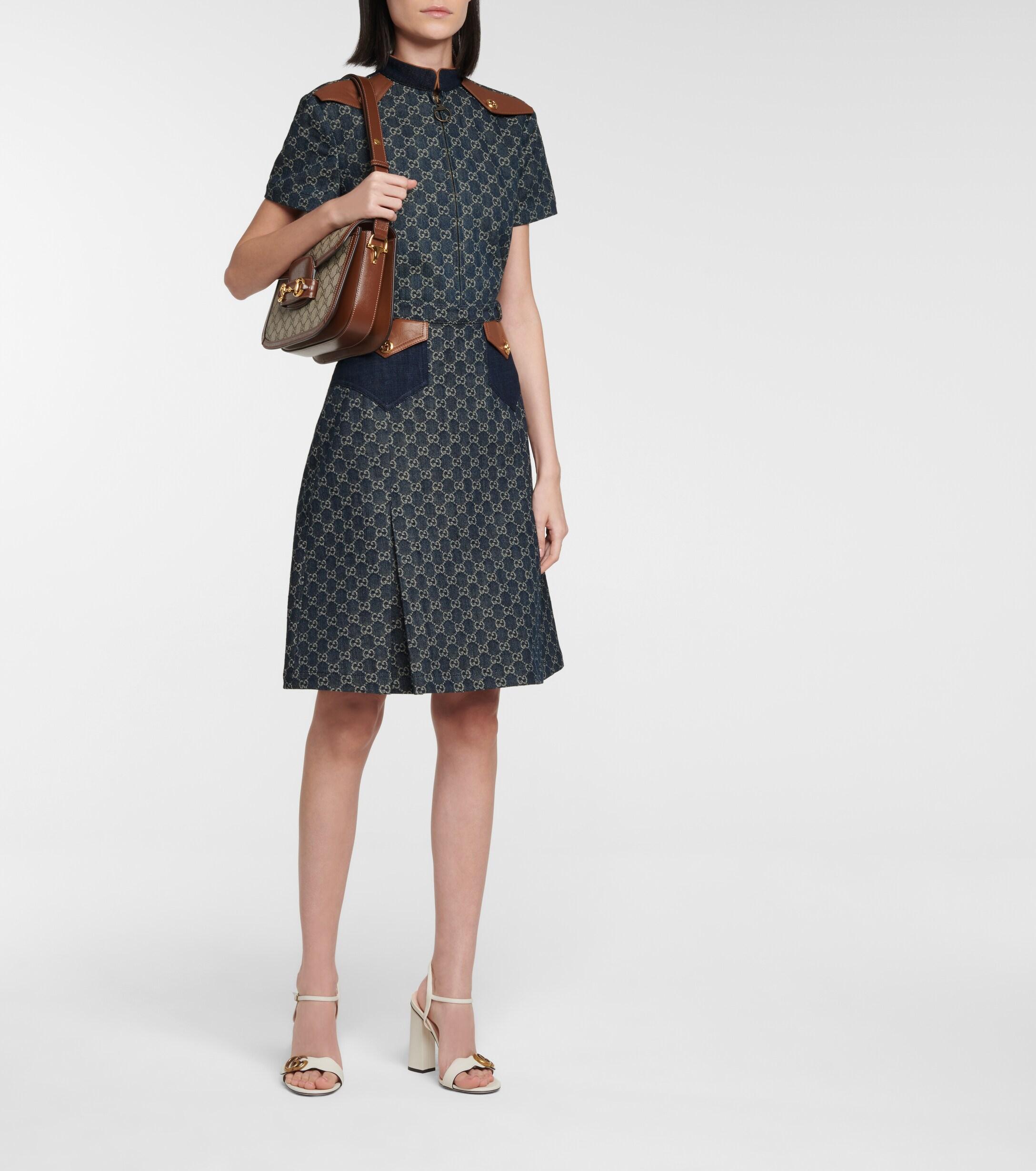 gucci denim midi skirt