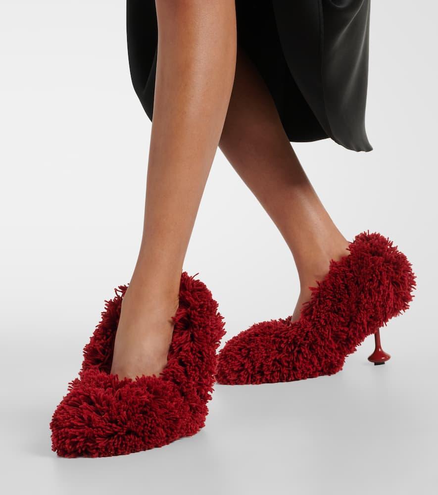 【LOEWE】Toy 90 faux shearling パンプス Toy 90 faux shearling pumps in orange - Loewe | Mytheresa