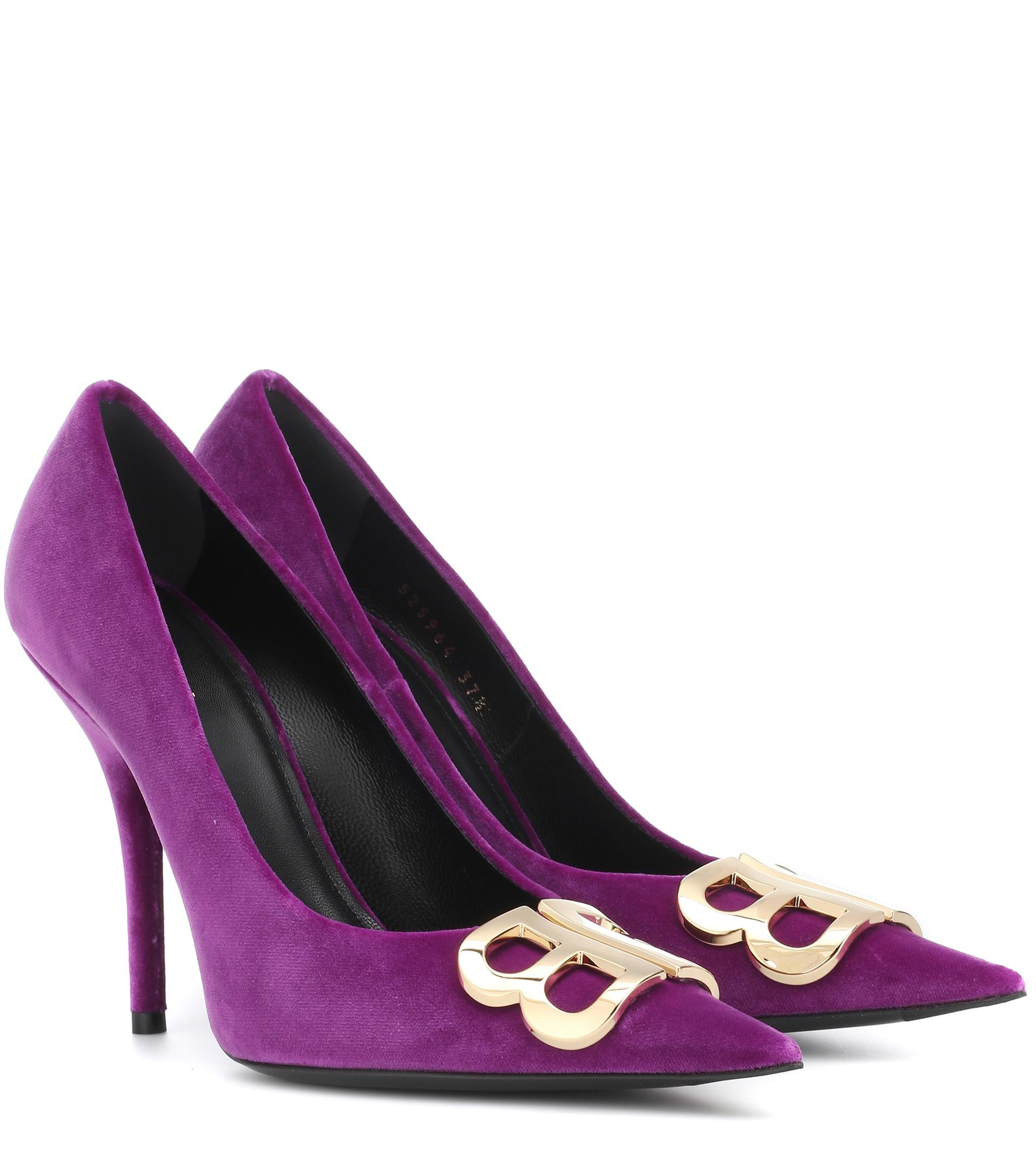 balenciaga heels purple