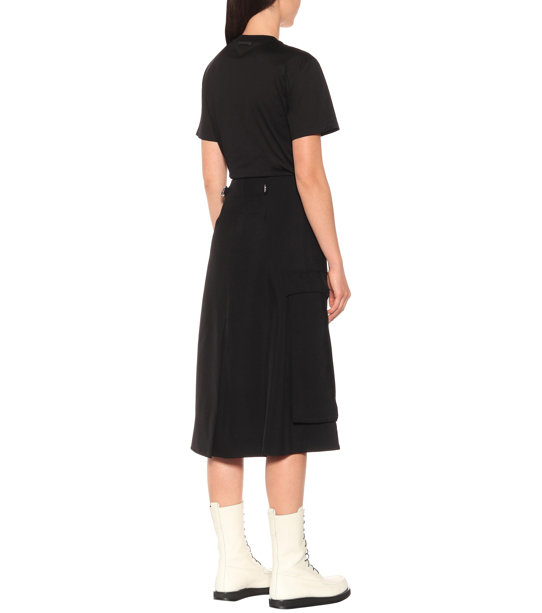 Prada Embellished Twill Wrap Skirt in Black Lyst