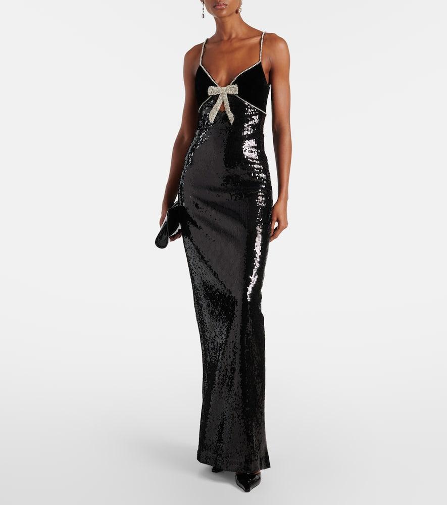 新作【Rebecca Vallance】x Nicky Hilton Lenal sequined gown Rebecca Vallance X Nicky Hilton Lena Bow-Detail Sequined