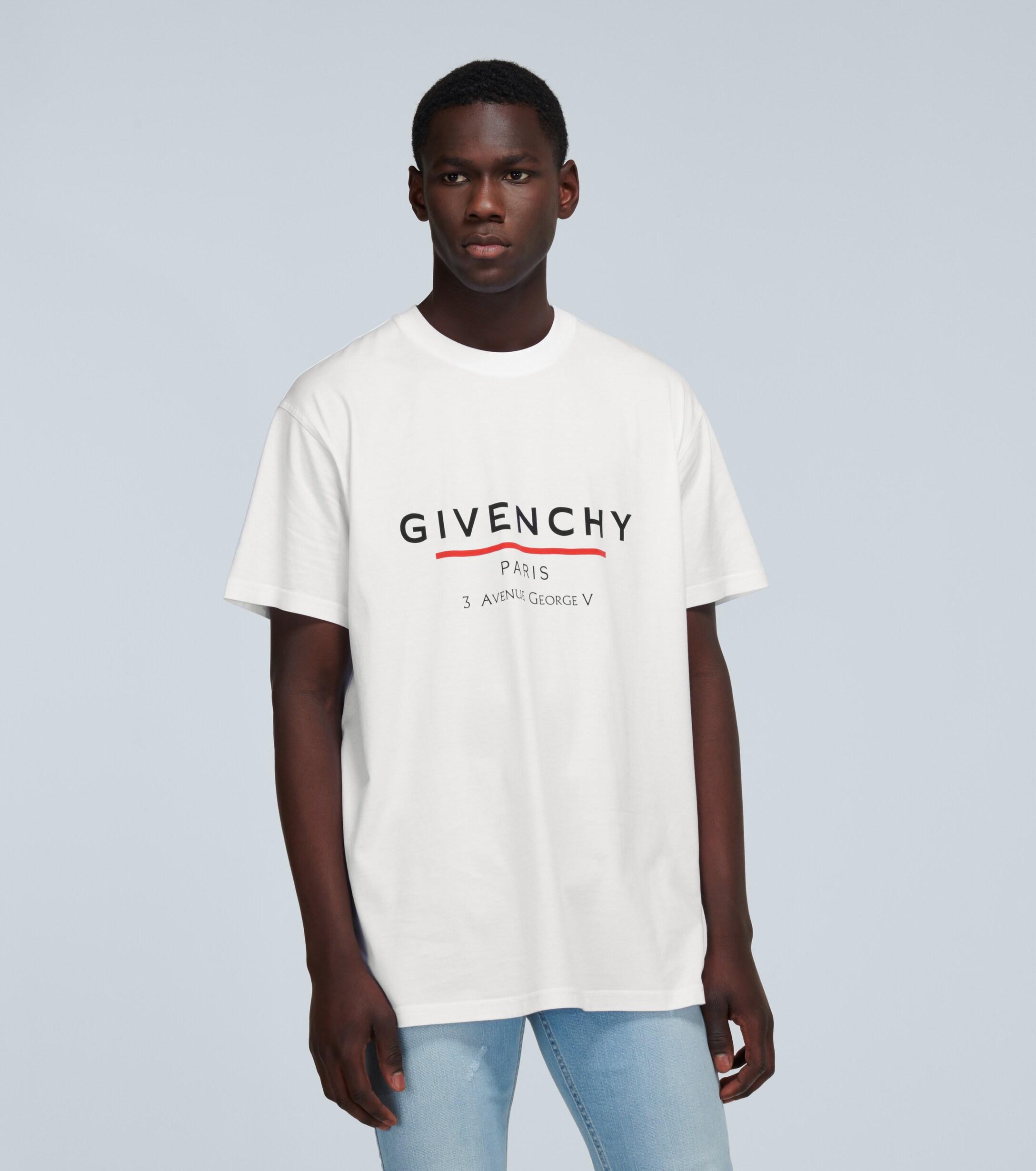 Givenchy Paris '3 Av George V' Logo T-shirt in White for Men | Lyst