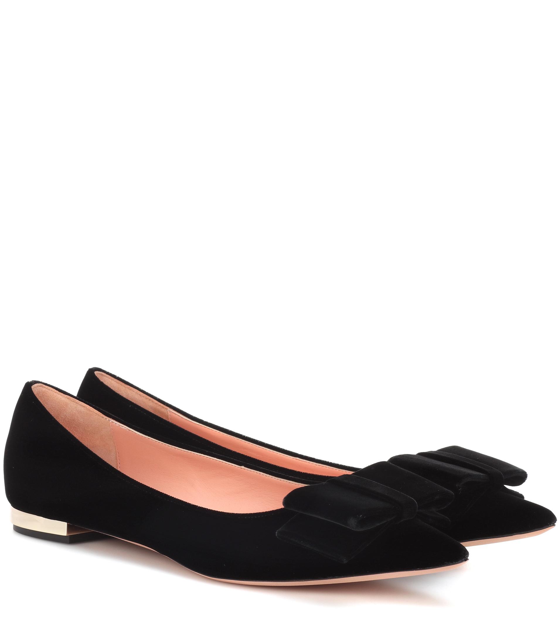 Rochas Velvet Ballet Flats in Black Lyst
