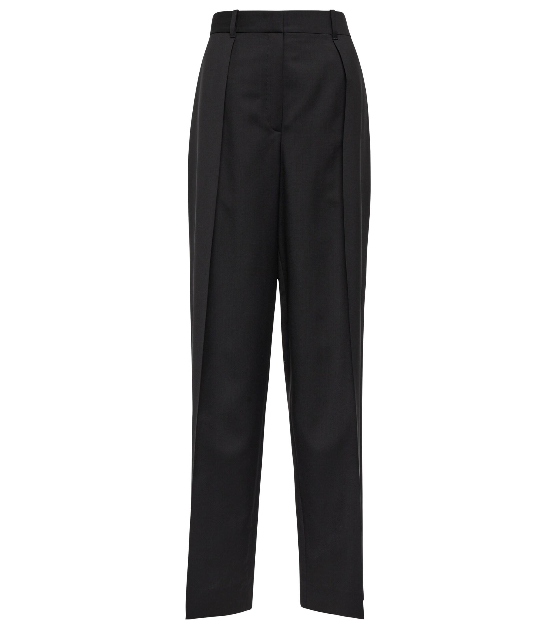 The Row Marce Wool-blend High-rise Pants in Black | Lyst