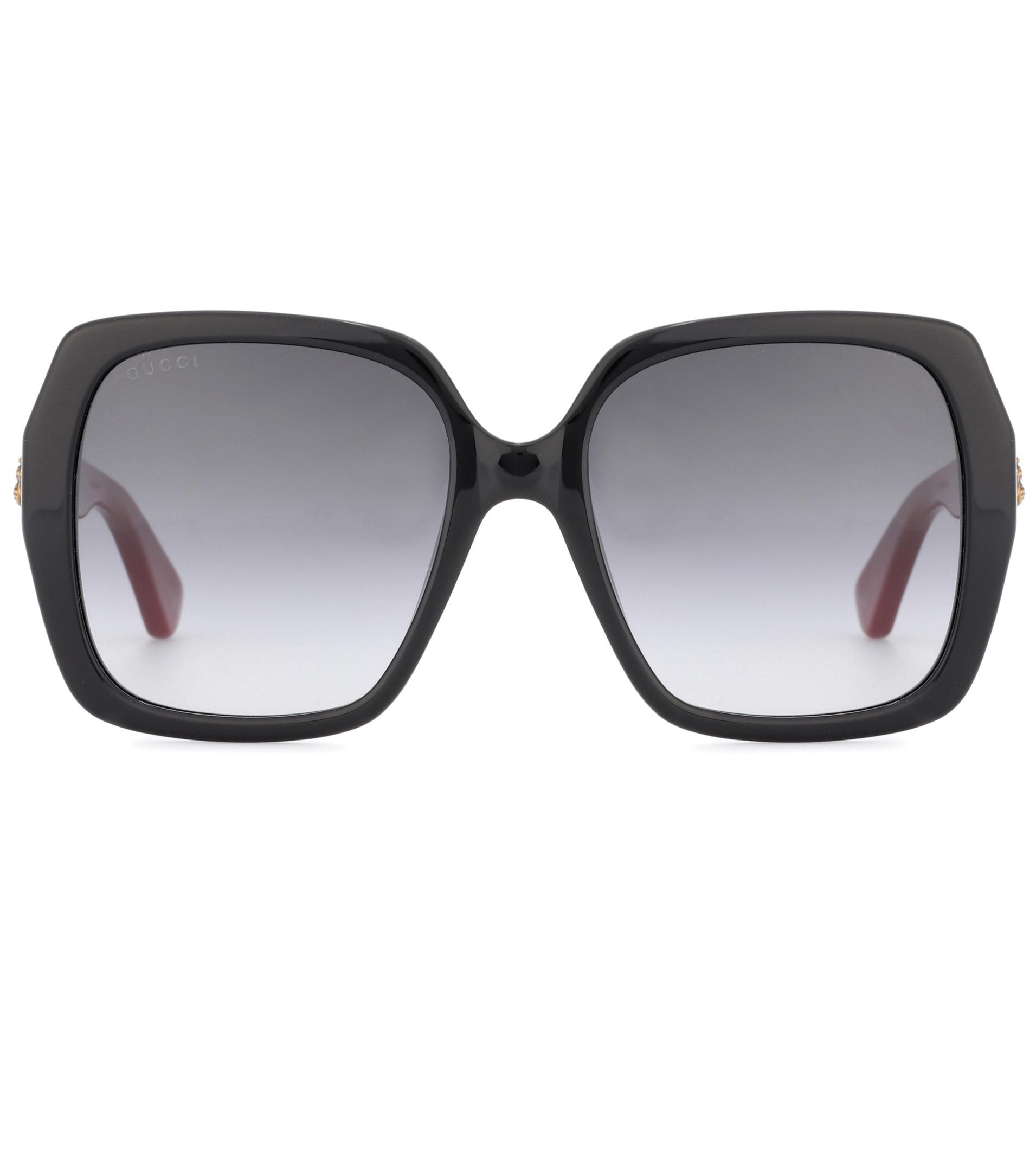Lyst Gucci Oversized Square Frame Sunglasses In Black 