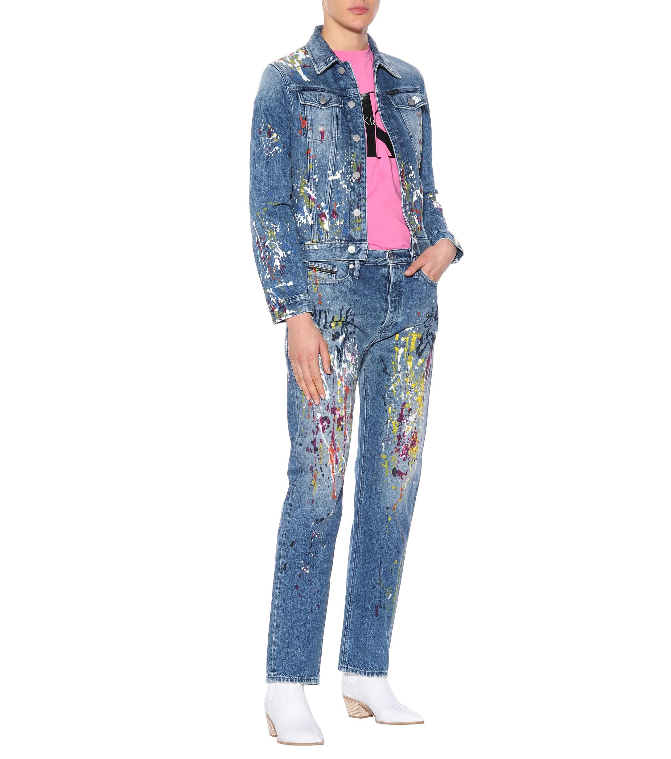 calvin klein paint splatter jacket