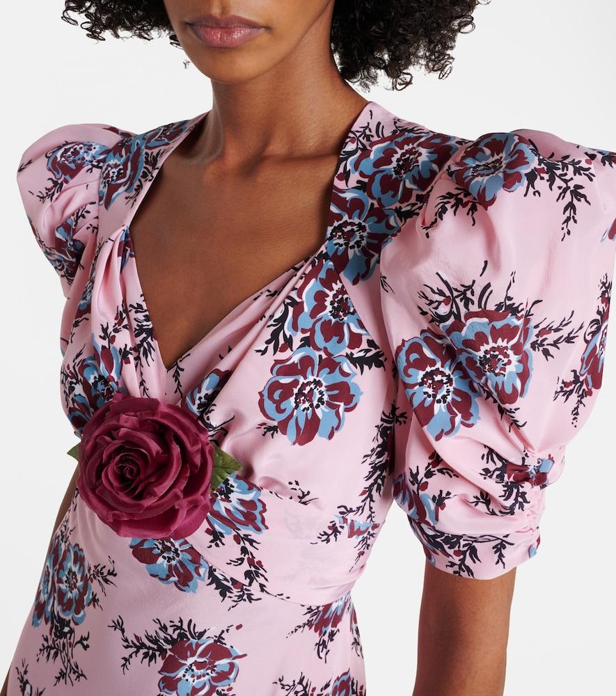 purple rodarte dress Floral-appliqu silk crpe maxi dress in purple - Rodarte