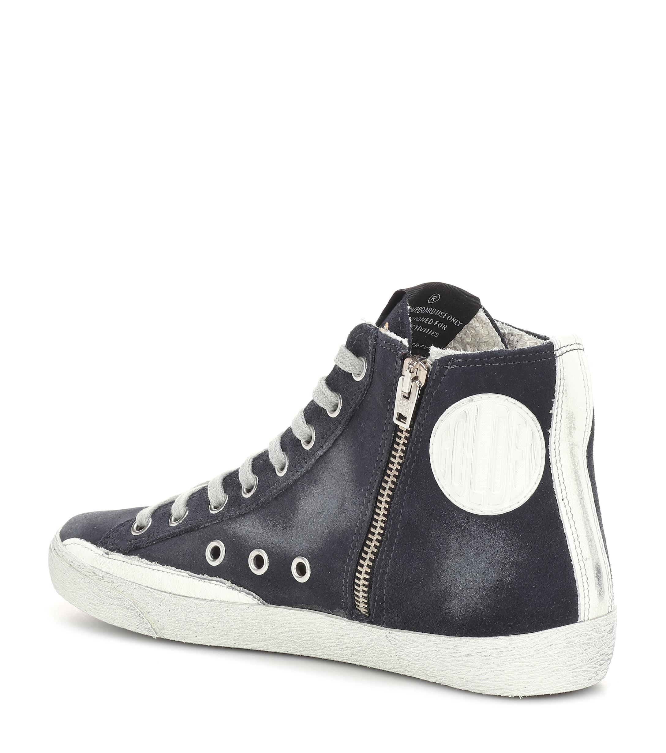 Golden Goose Deluxe Brand Goose Francy Hightop Suede Sneakers in Navy