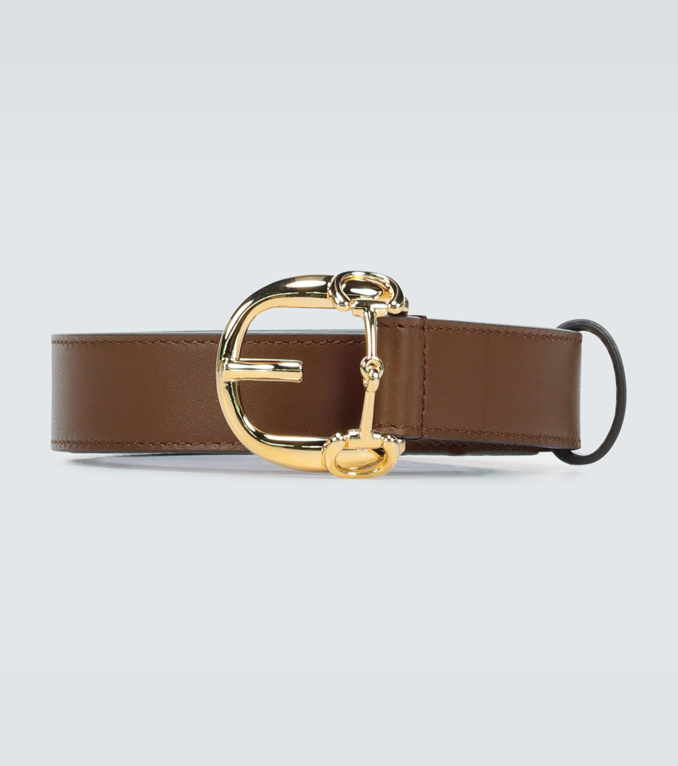 Gucci Thin Belt With Horsebit Buckle in Brown for Men