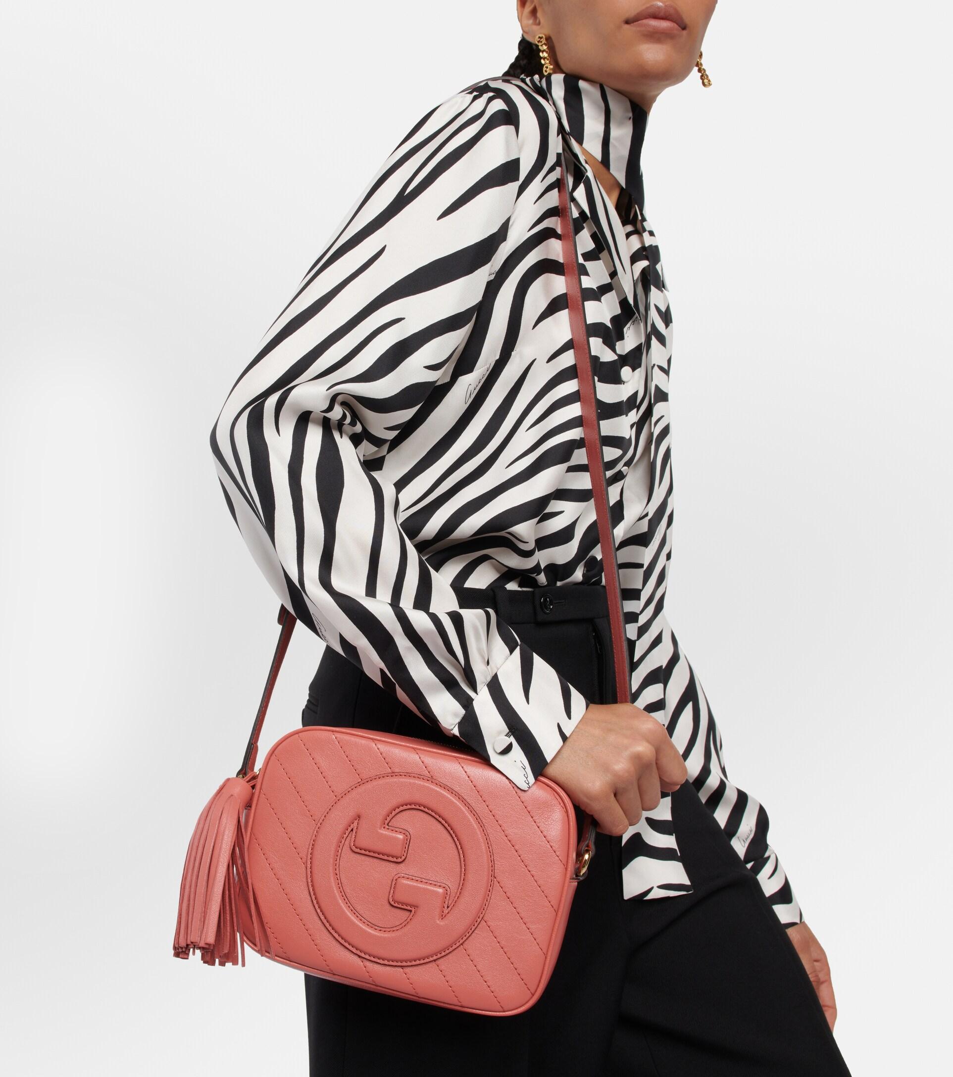 Gucci Blondie Mini Leather Shoulder Bag in Pink