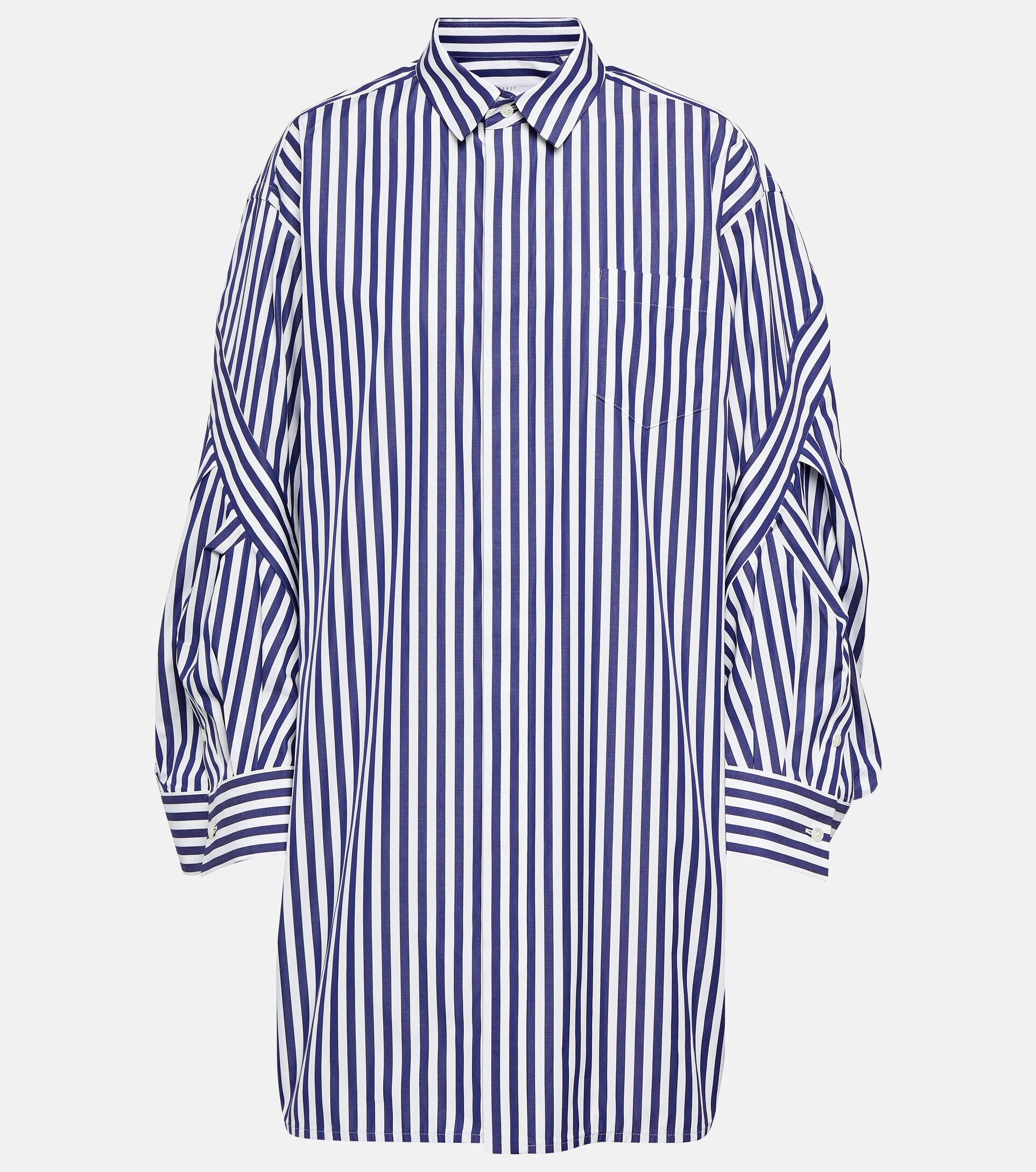 Sacai Cotton Poplin Shirt Dress in Blue | Lyst