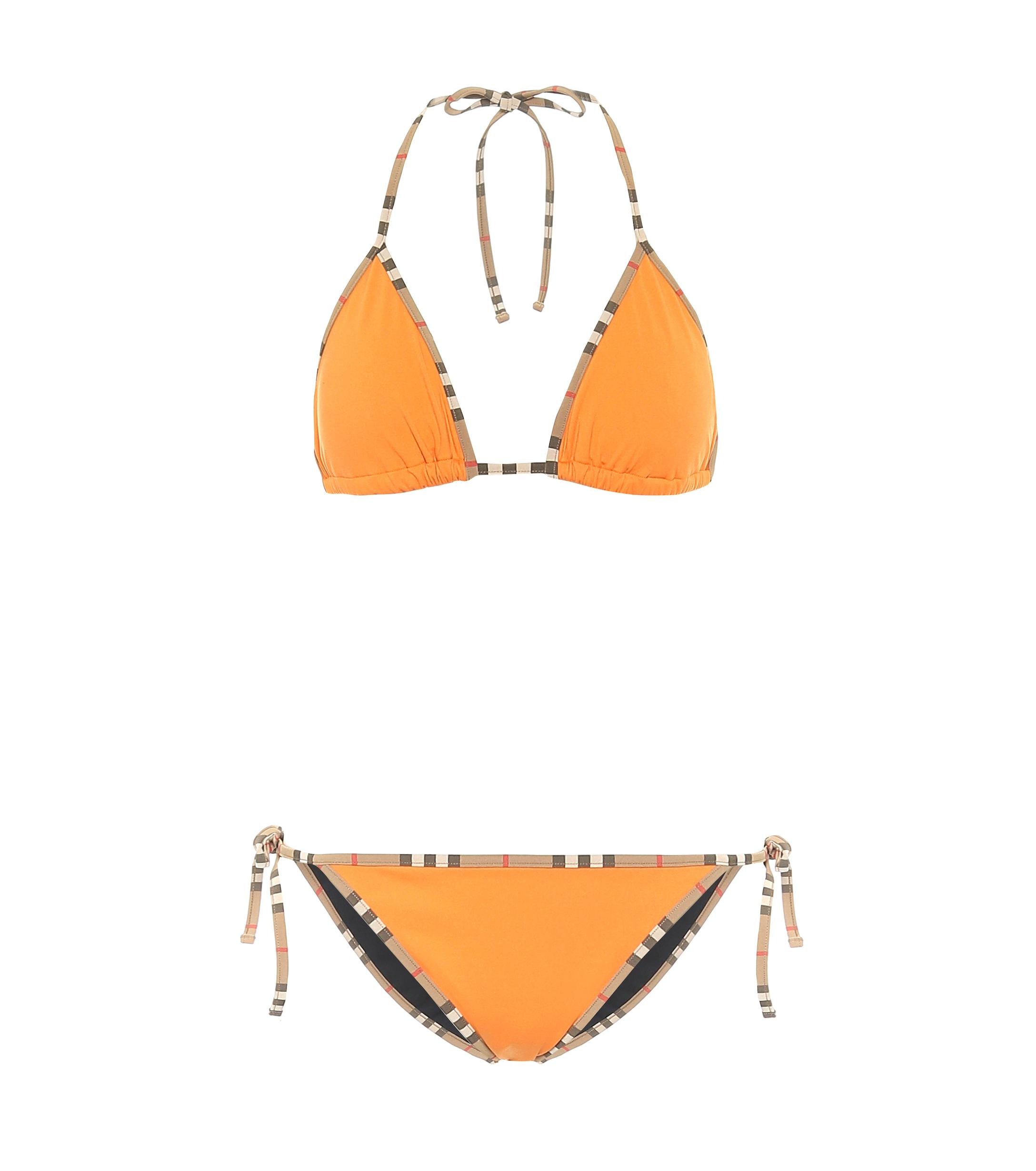 orange burberry bikini