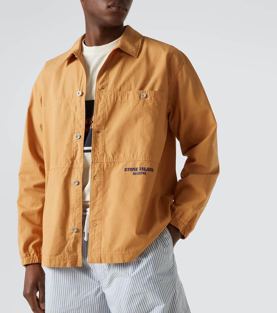 Stone Island Marina Cotton Overshirt in Orange for Men | Lyst