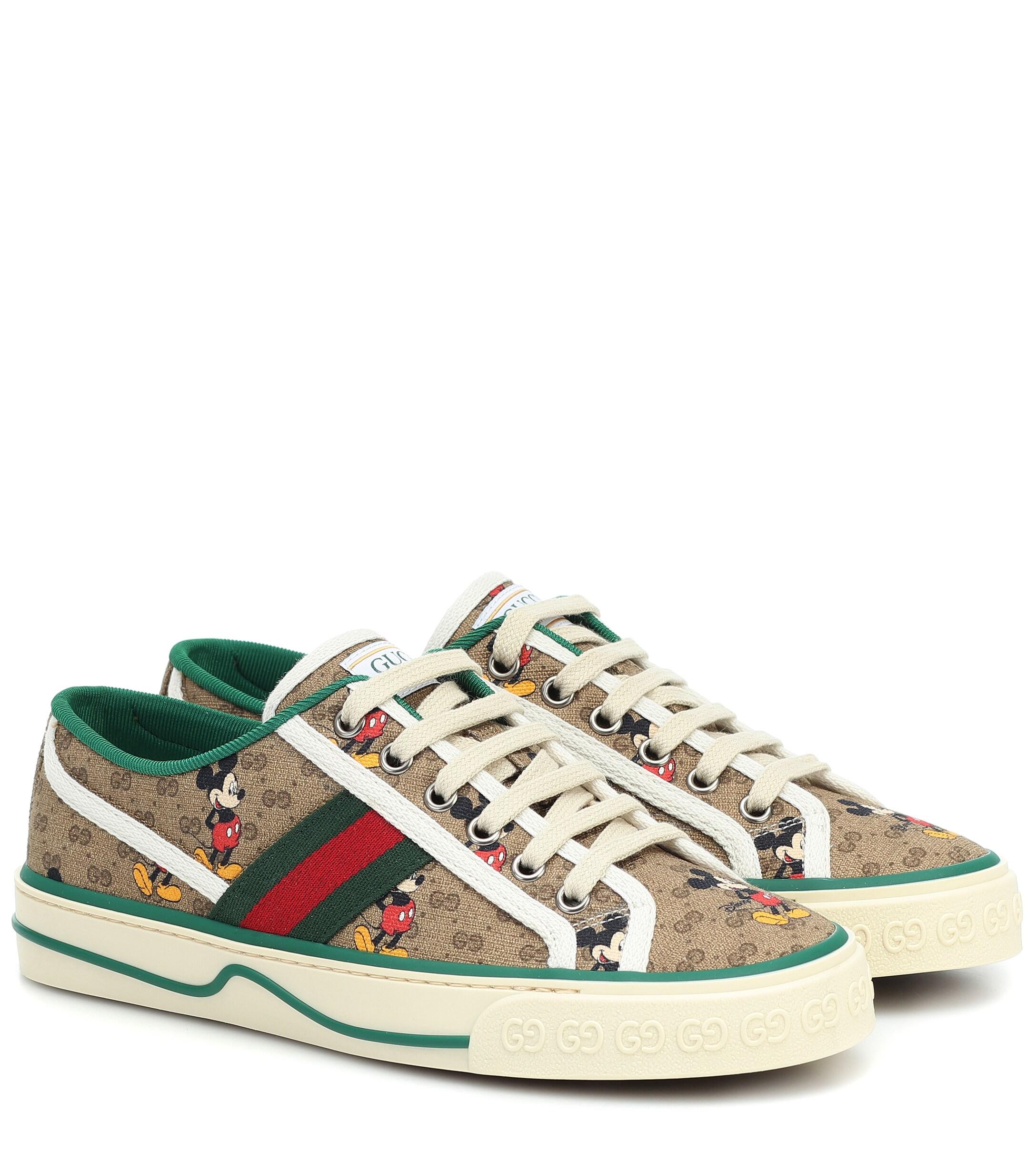 Gucci + Disney Printed Canvas Sneakers in Brown Save 18