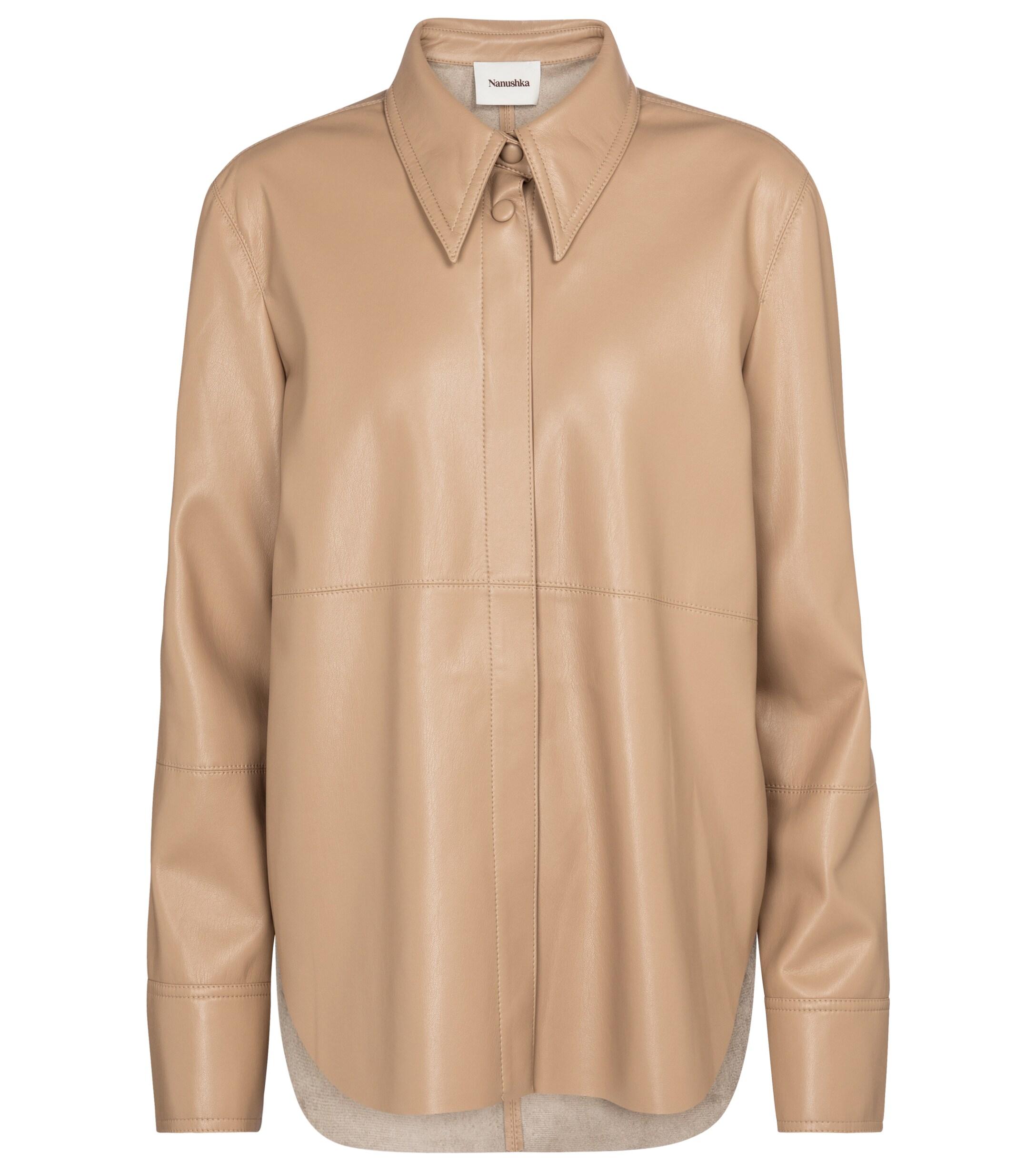 Nanushka Naum Faux Leather Shirt in 