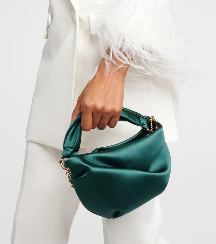 Jimmy Choo Bonny Small Satin Tote Bag in Green | Lyst