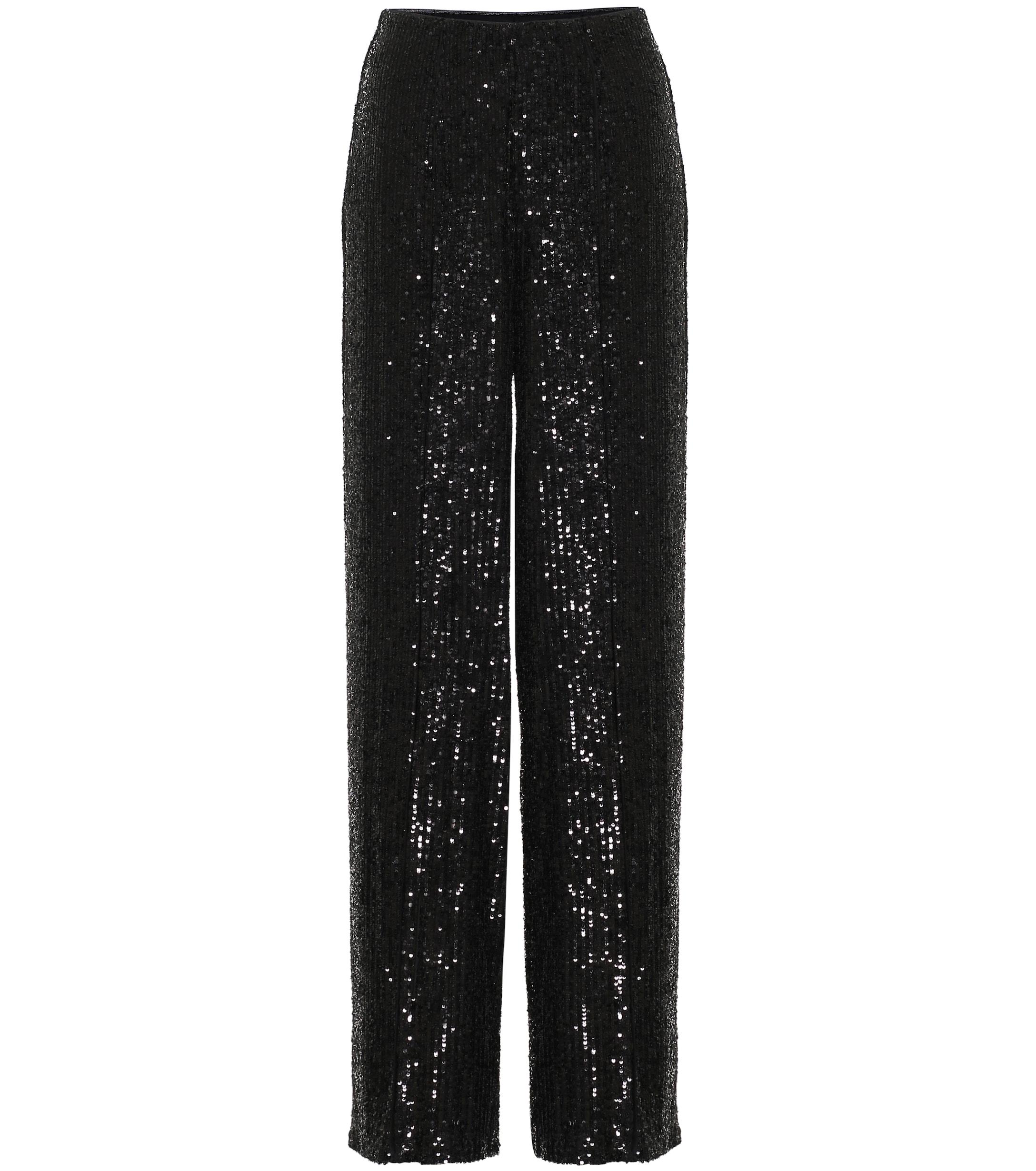 Diane von Furstenberg Synthetic Rhiannon Sequined-jersey Wide-leg Pant in  Black - Lyst
