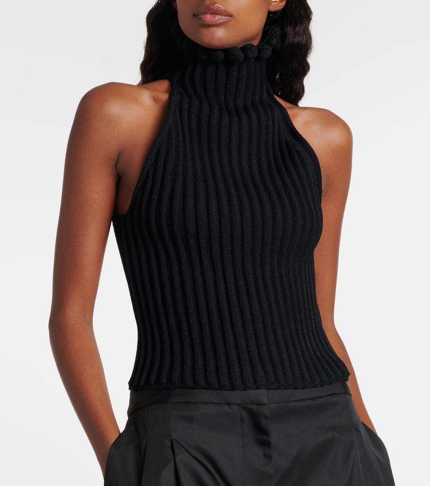 Alaïa Ribbed-Knit Turtleneck Top in Black Lyst