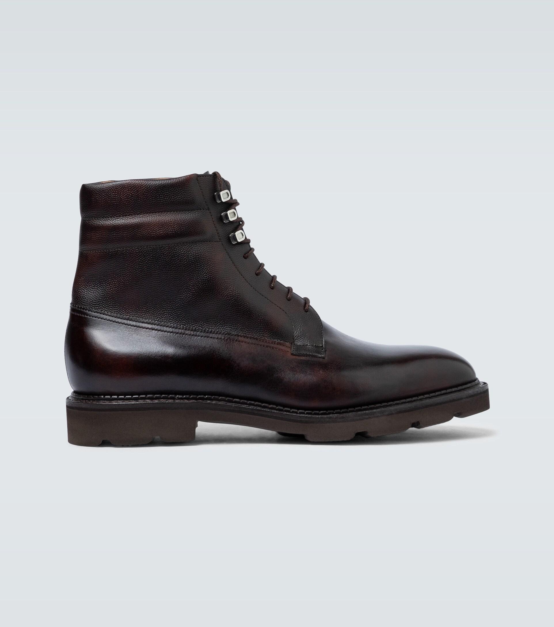 John Lobb Alder Leather Boots in Black 
