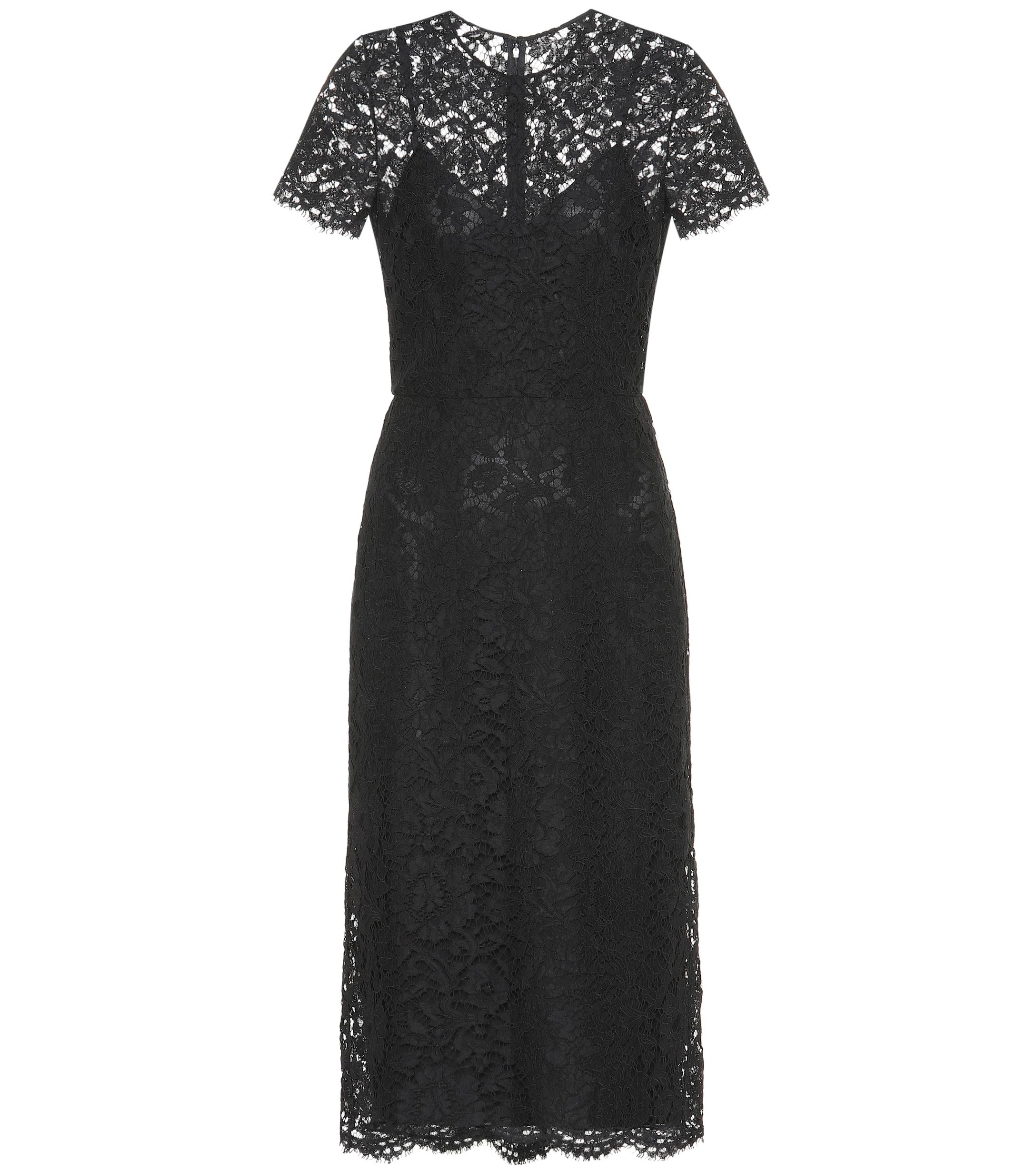 Valentino Lace Midi Dress in Black - Lyst