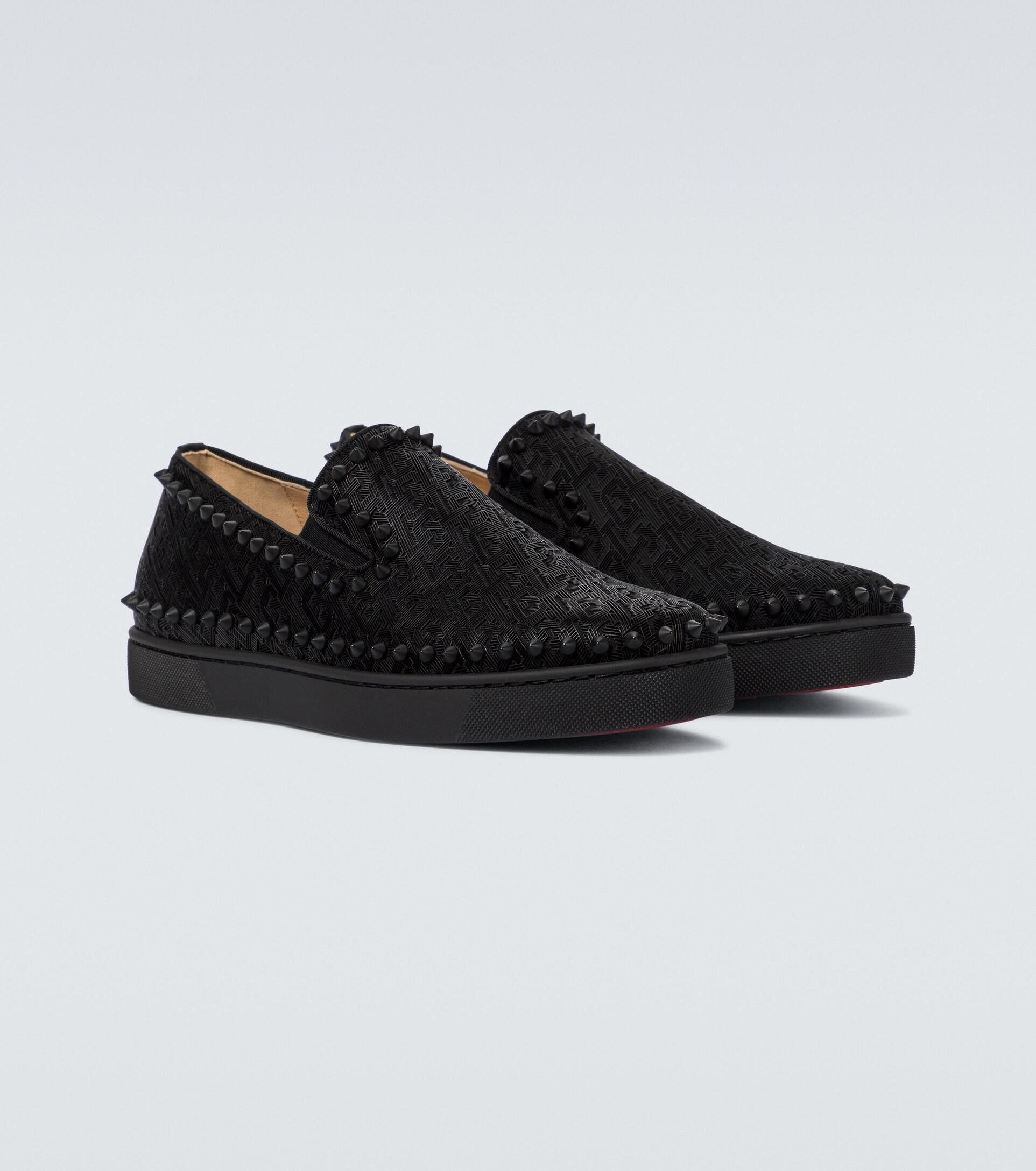 Christian Louboutin Pik Boat Shoes in Black for Men | Lyst