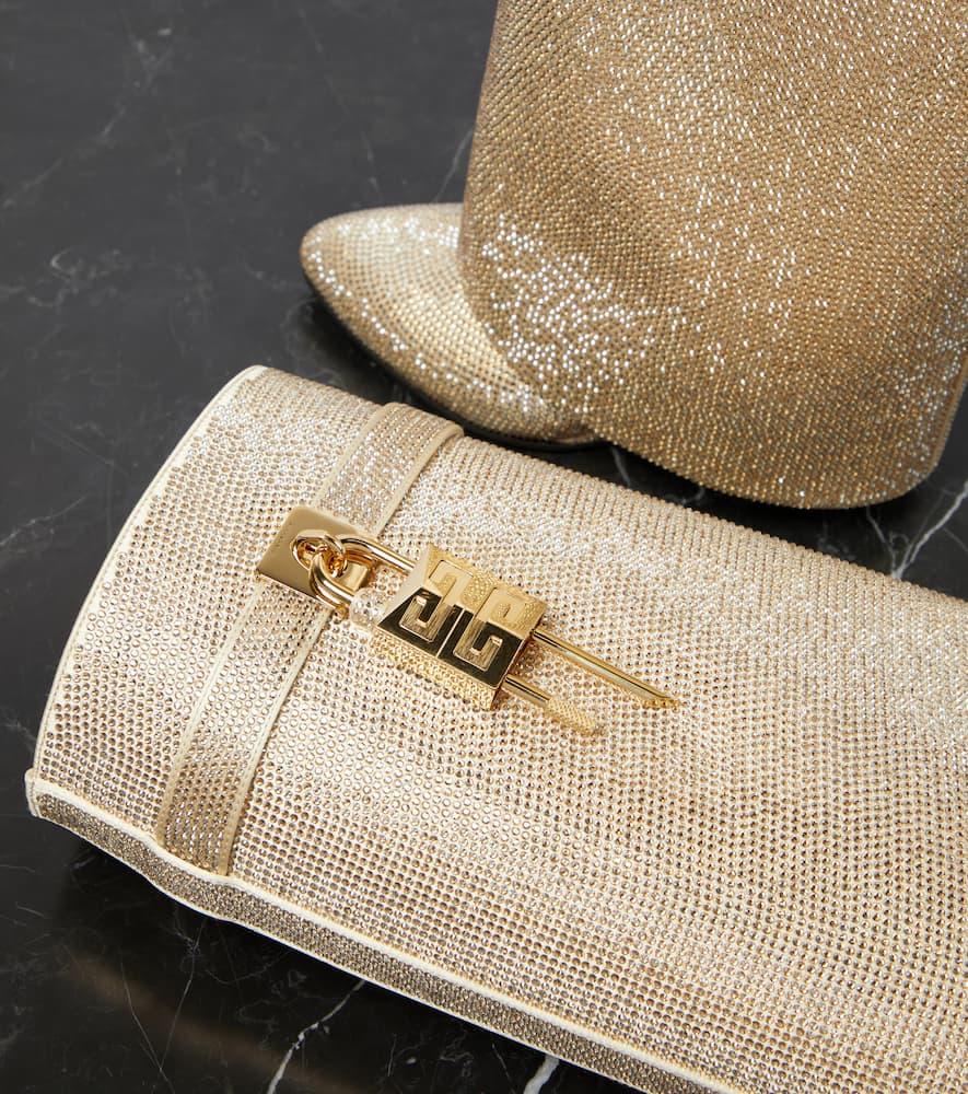 Givenchy Shark Lock Boots In Satin With Strass in Natural Lyst