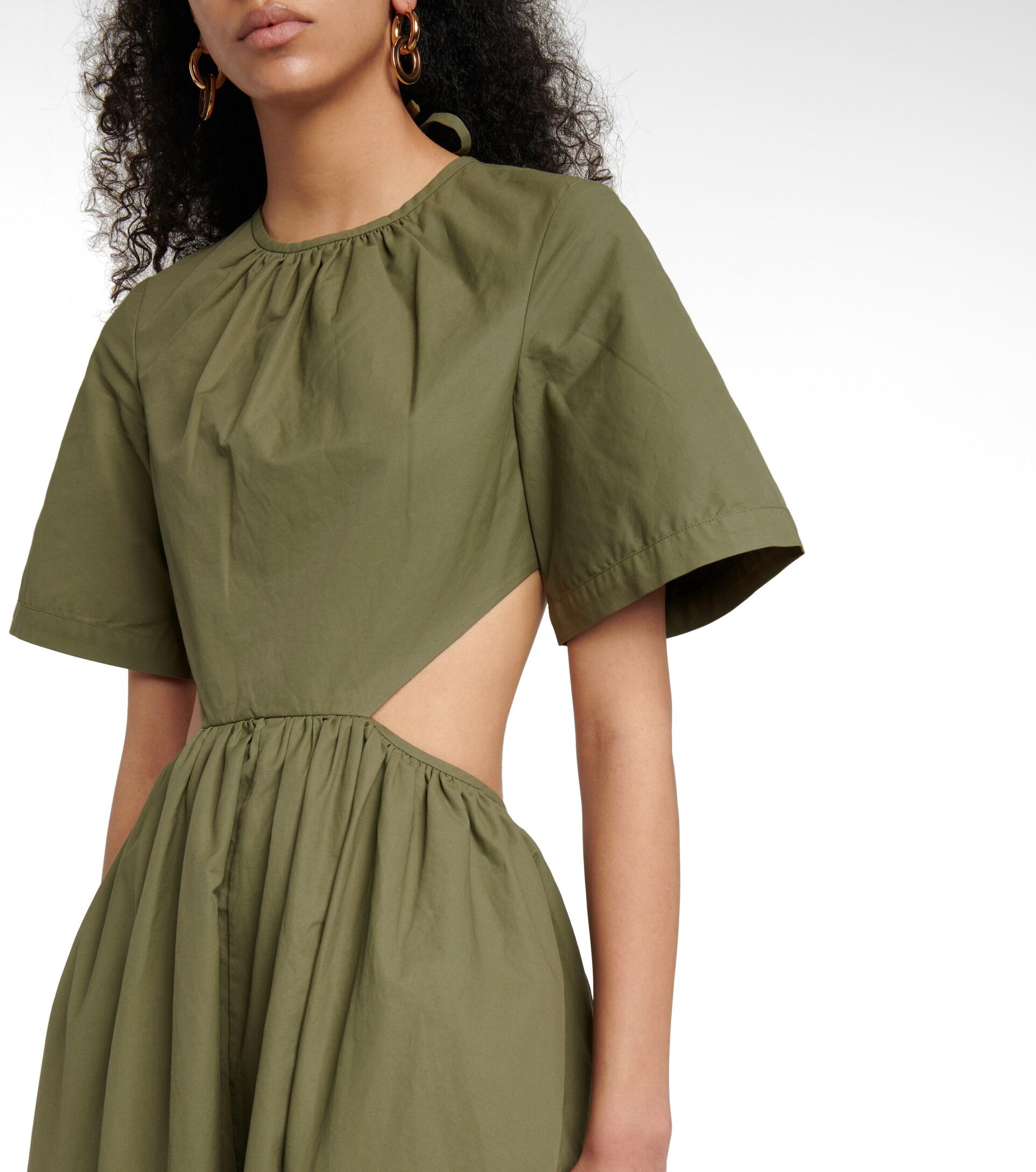 Deveaux New York Cotton Michelle Poplin Maxi Dress in Green Womens Dresses Deveaux New York Dresses 