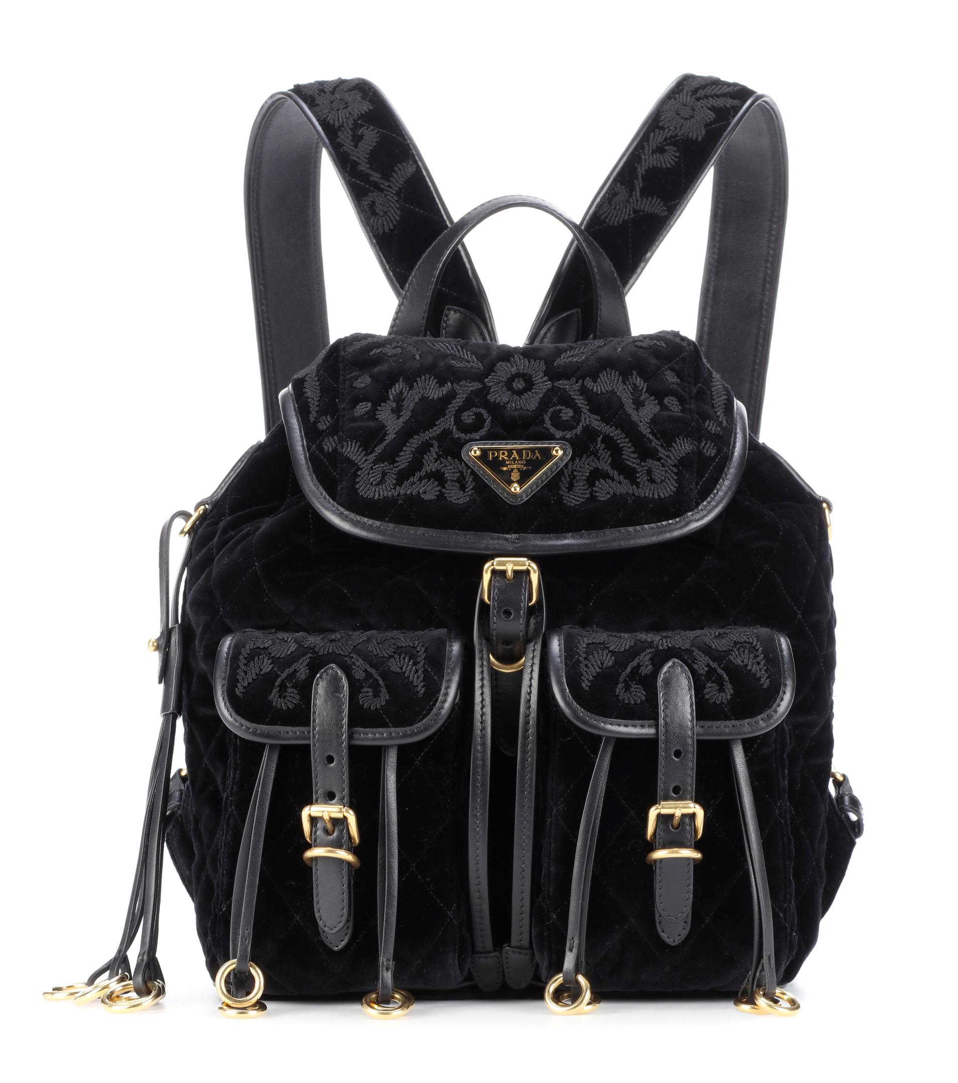 prada velvet backpack