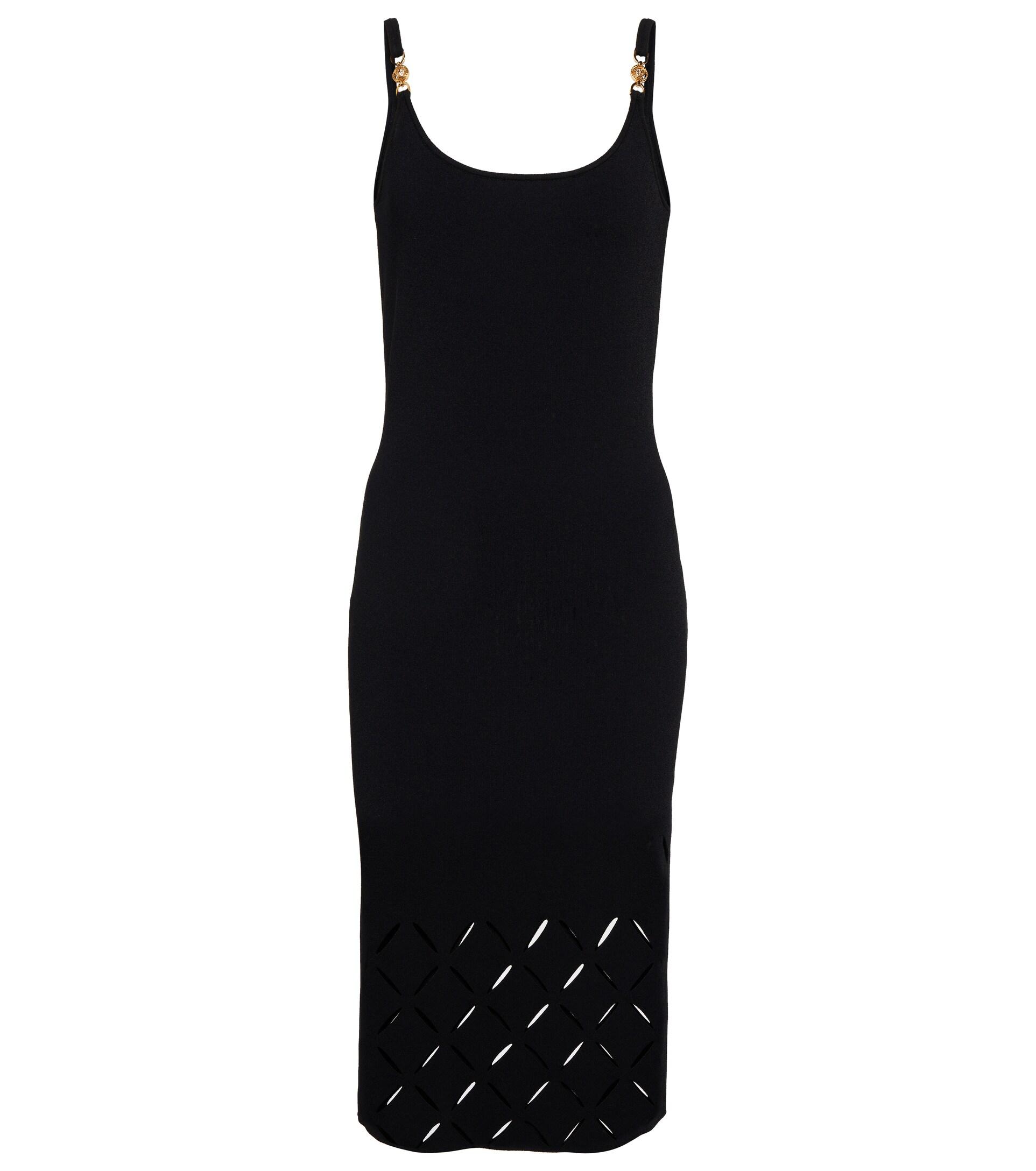 Versace Medusa Cutout Midi Dress in Black | Lyst