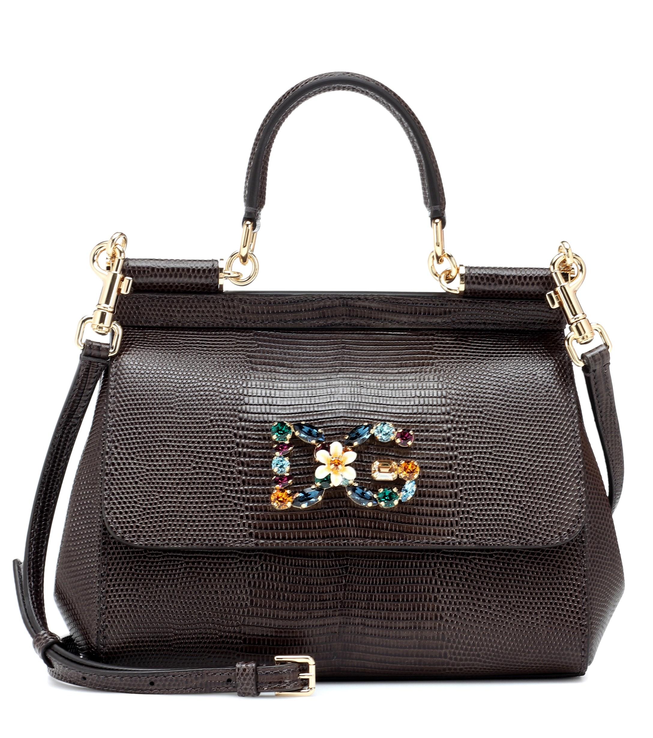 Dolce And Gabbana Miss Sicily Small Leather Shoulder Bag In Black Lyst