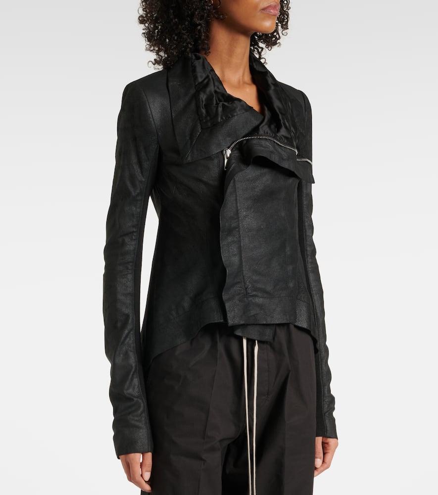 Rick Owens Hollywood Naska Biker Leather Jacket in Black | Lyst