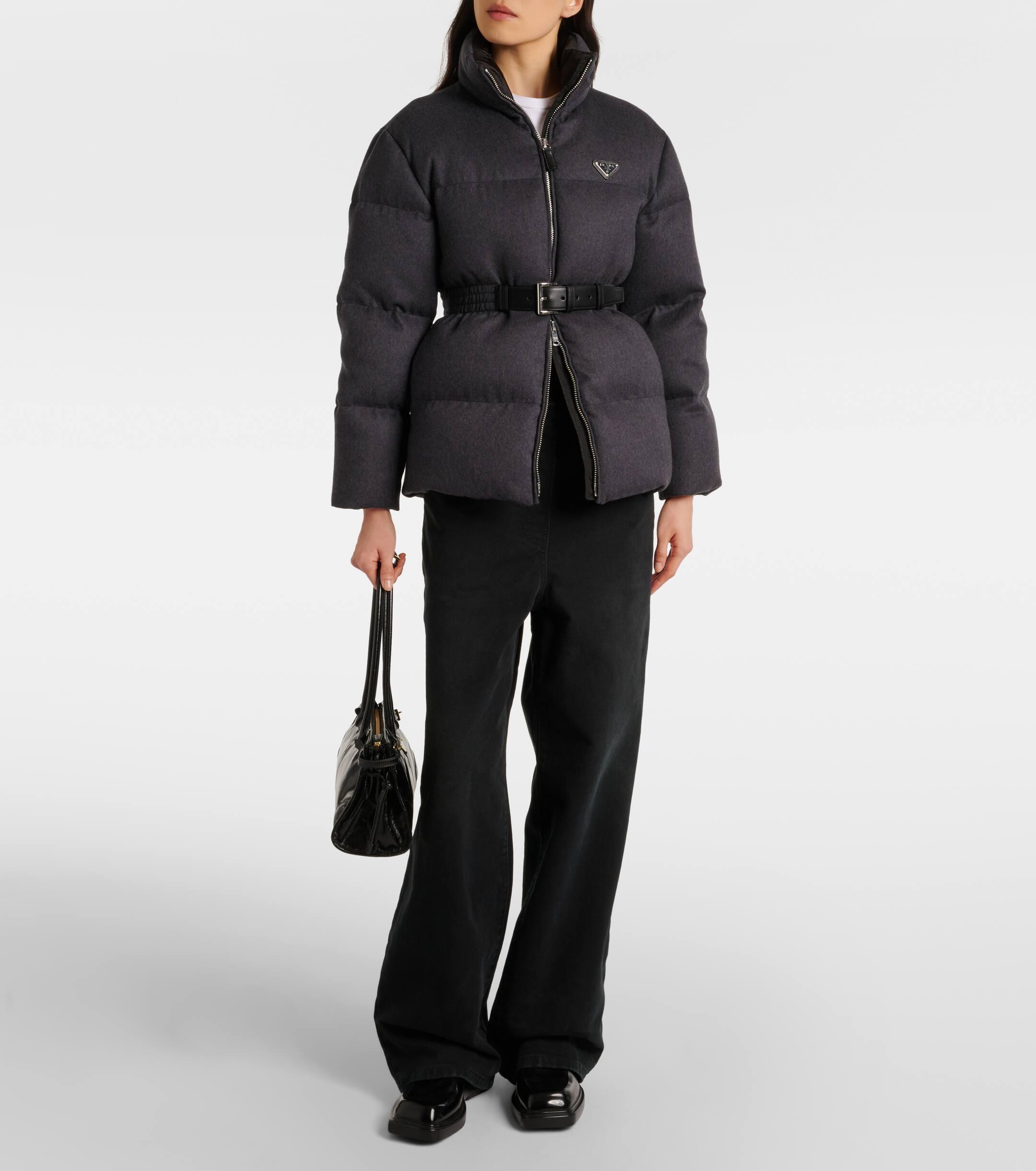 Prada leather puffer jacket best sale