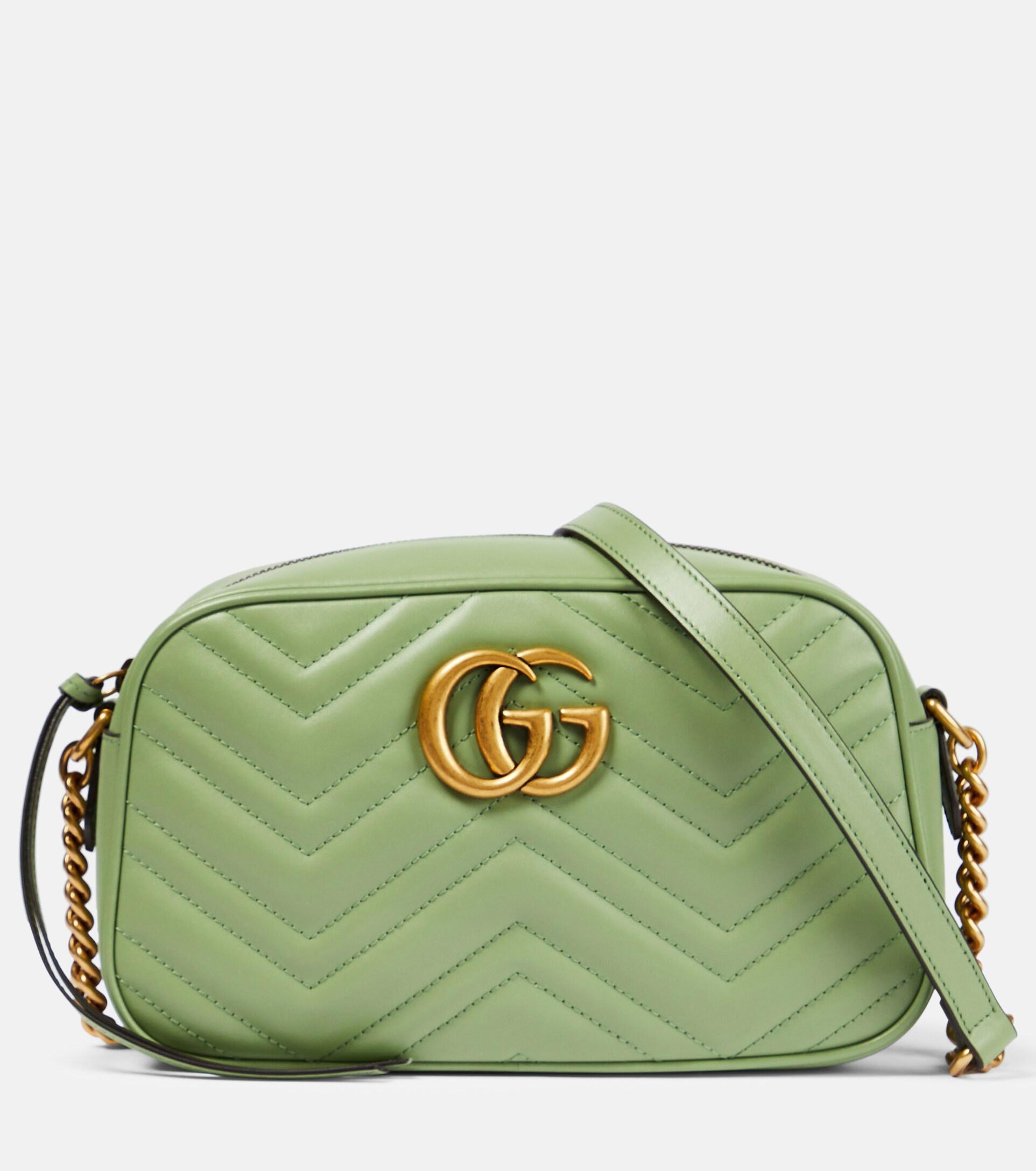 Gucci Small quilted GG Marmont shoulder bag Light green Leather