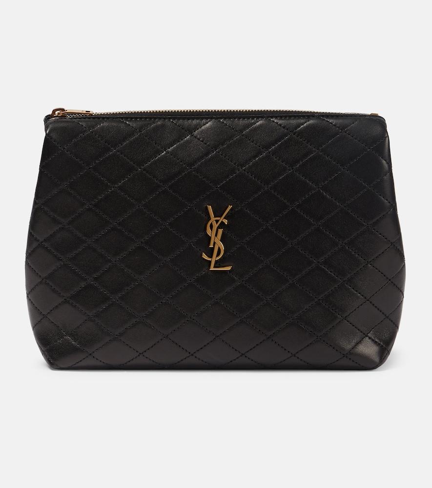 Saint Laurent Gaby Leather Cosmetics Pouch in Black | Lyst