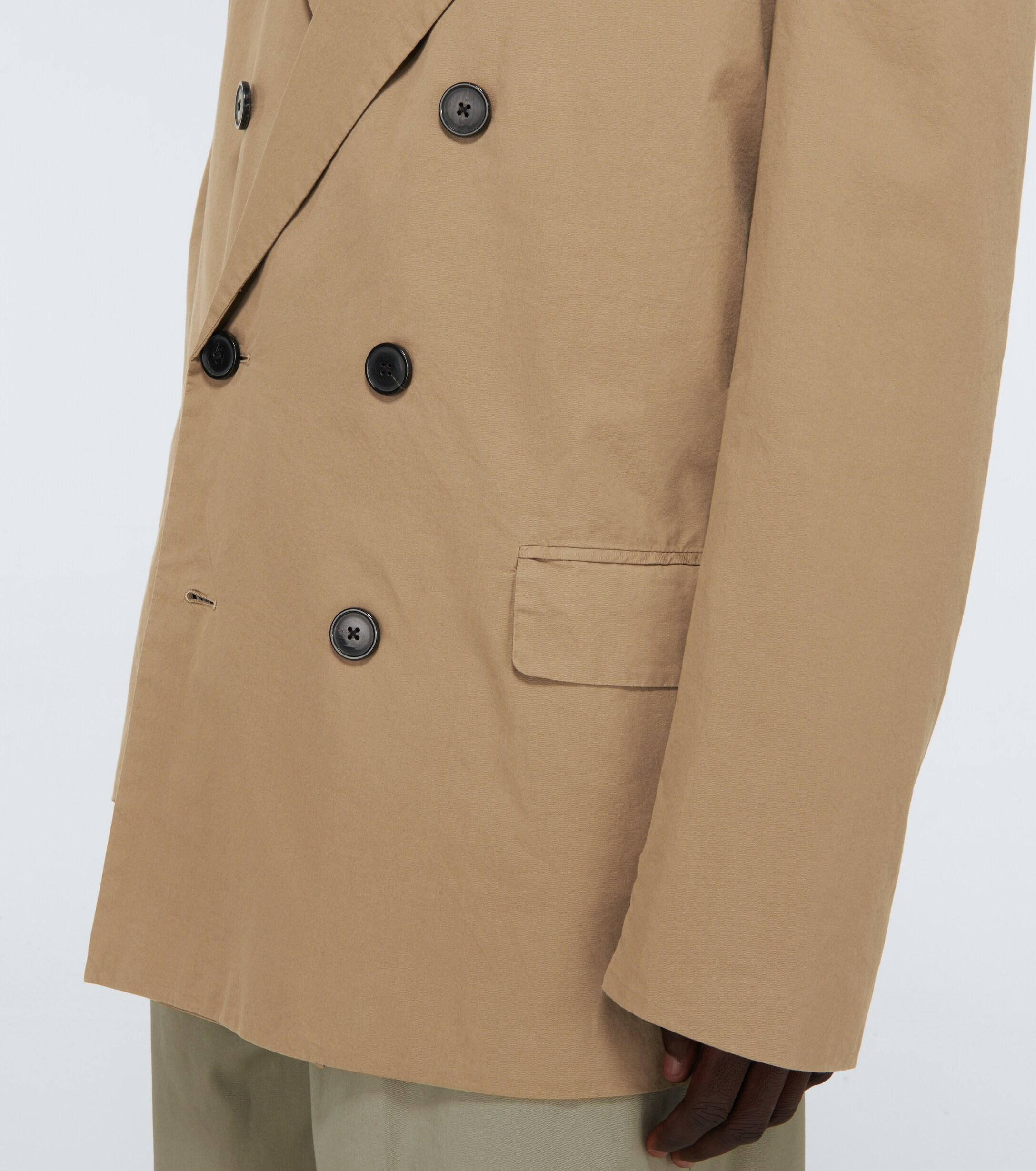 tan double breasted blazer