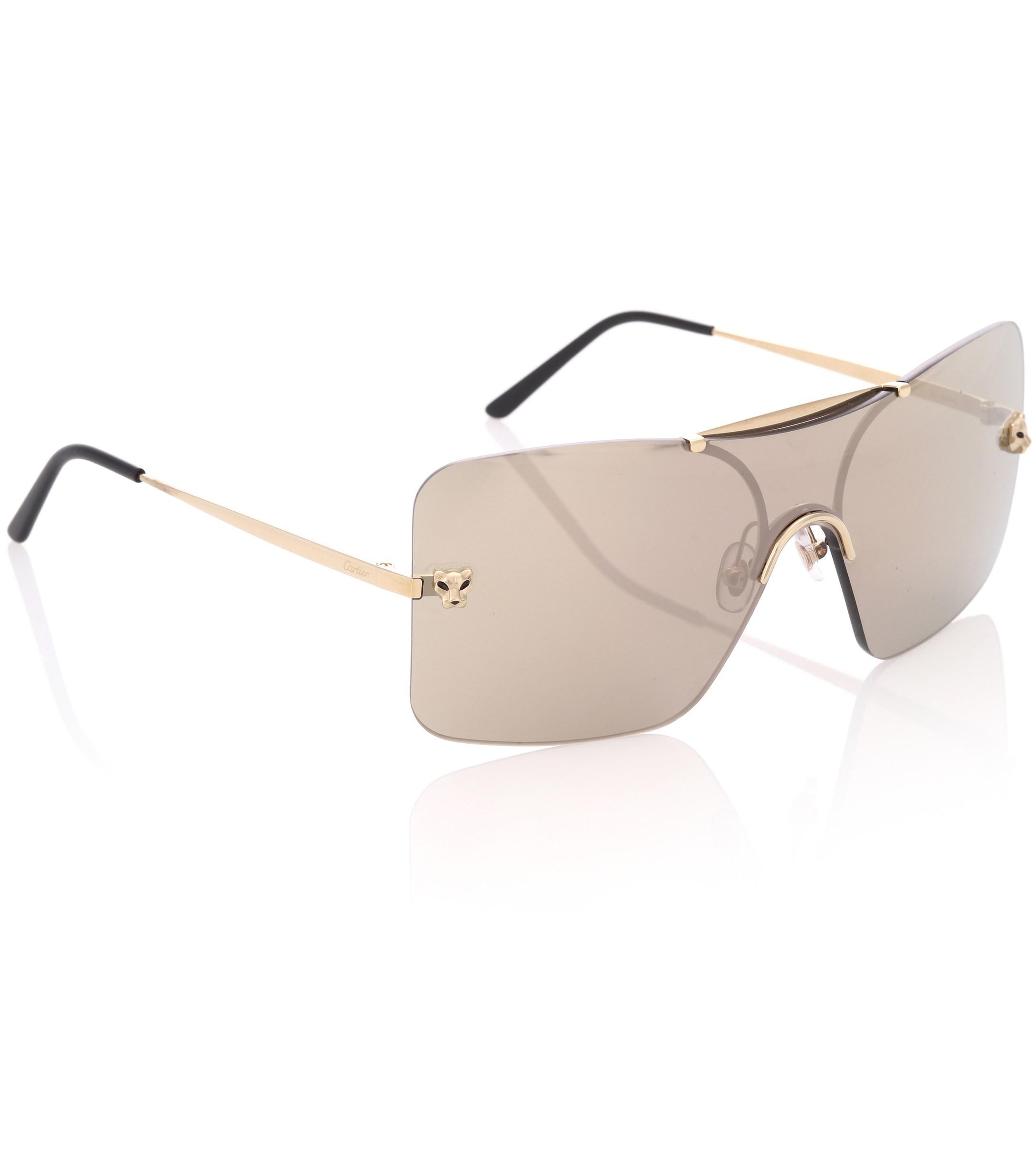 Cartier Panthère De Cartier Square Sunglasses in Gold (Metallic) Lyst