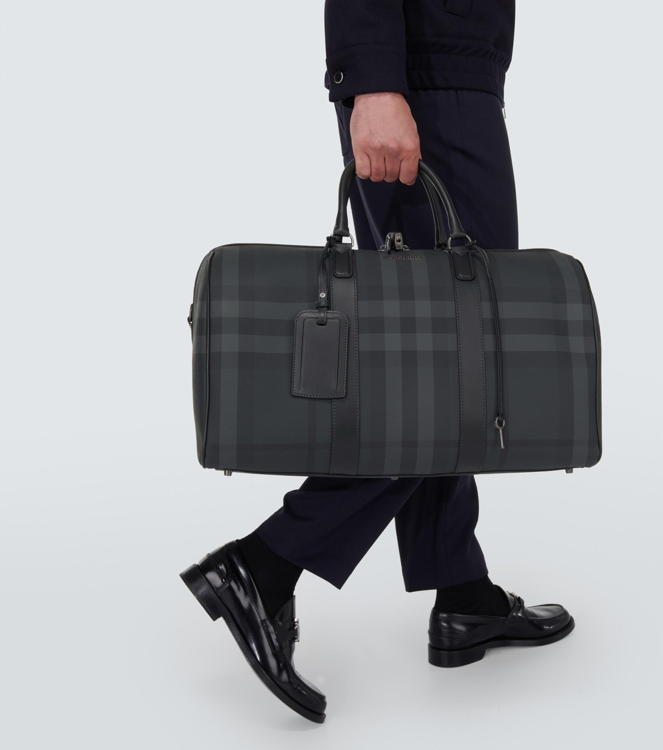 Burberry Boston Check Duffel Bag in Black for Men | Lyst Canada