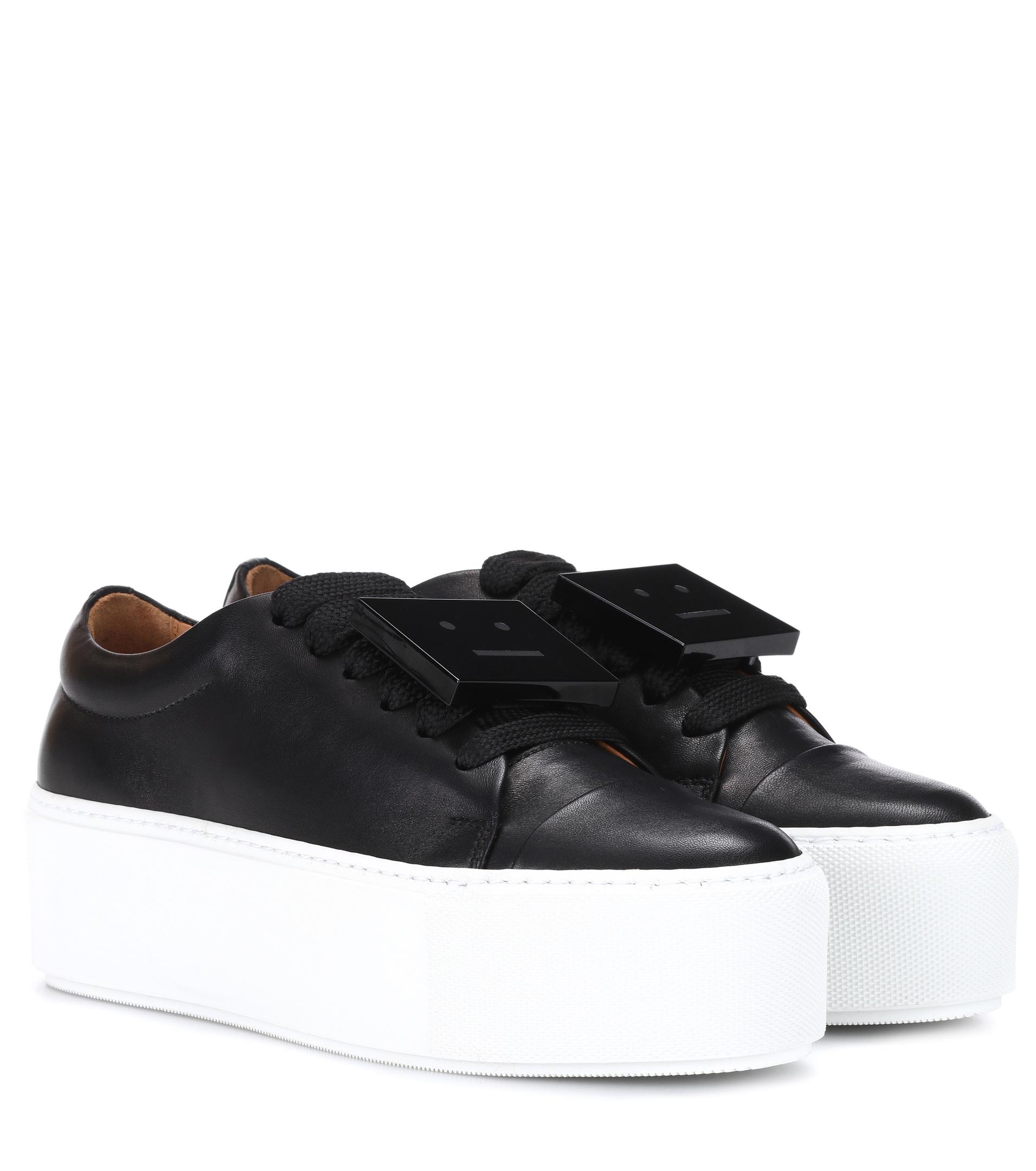 Acne Studios Drihanna Platform Leather Sneakers in Black - Lyst